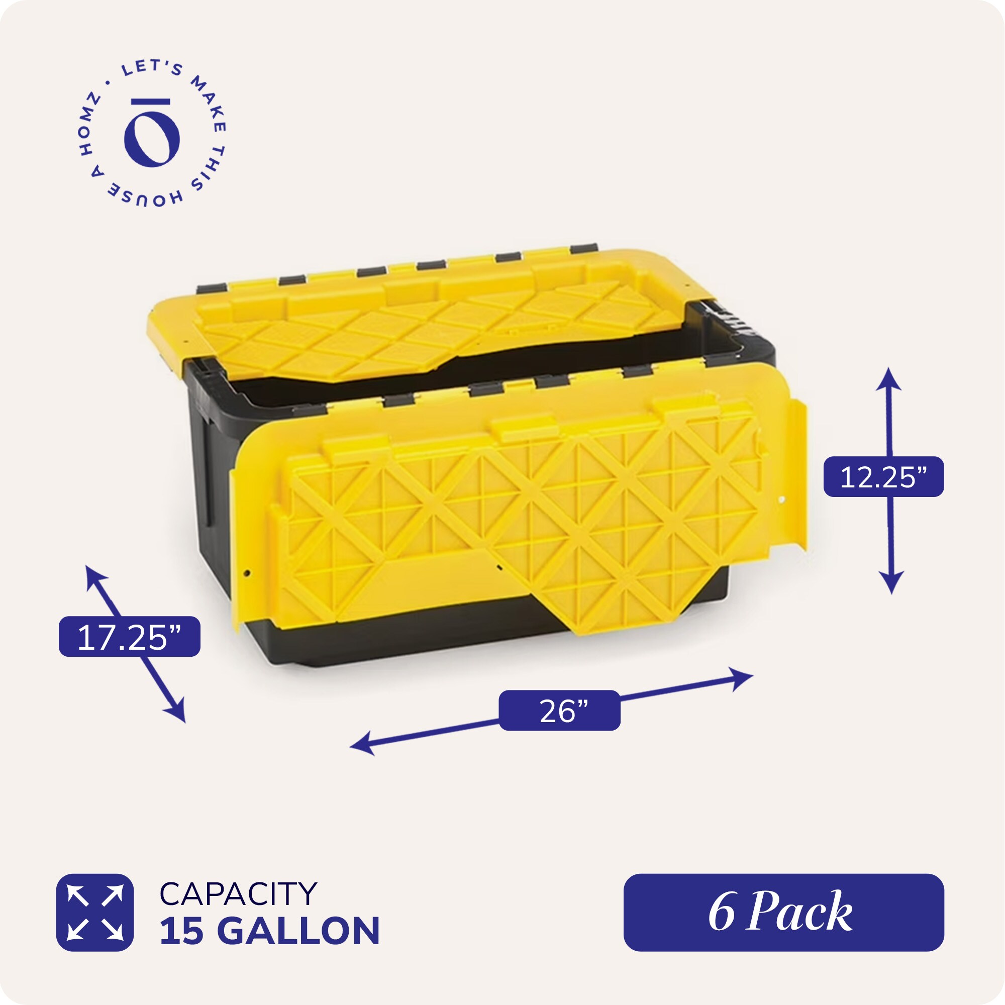 Homz Products 214881 Plastic-Storage-Totes - View #4