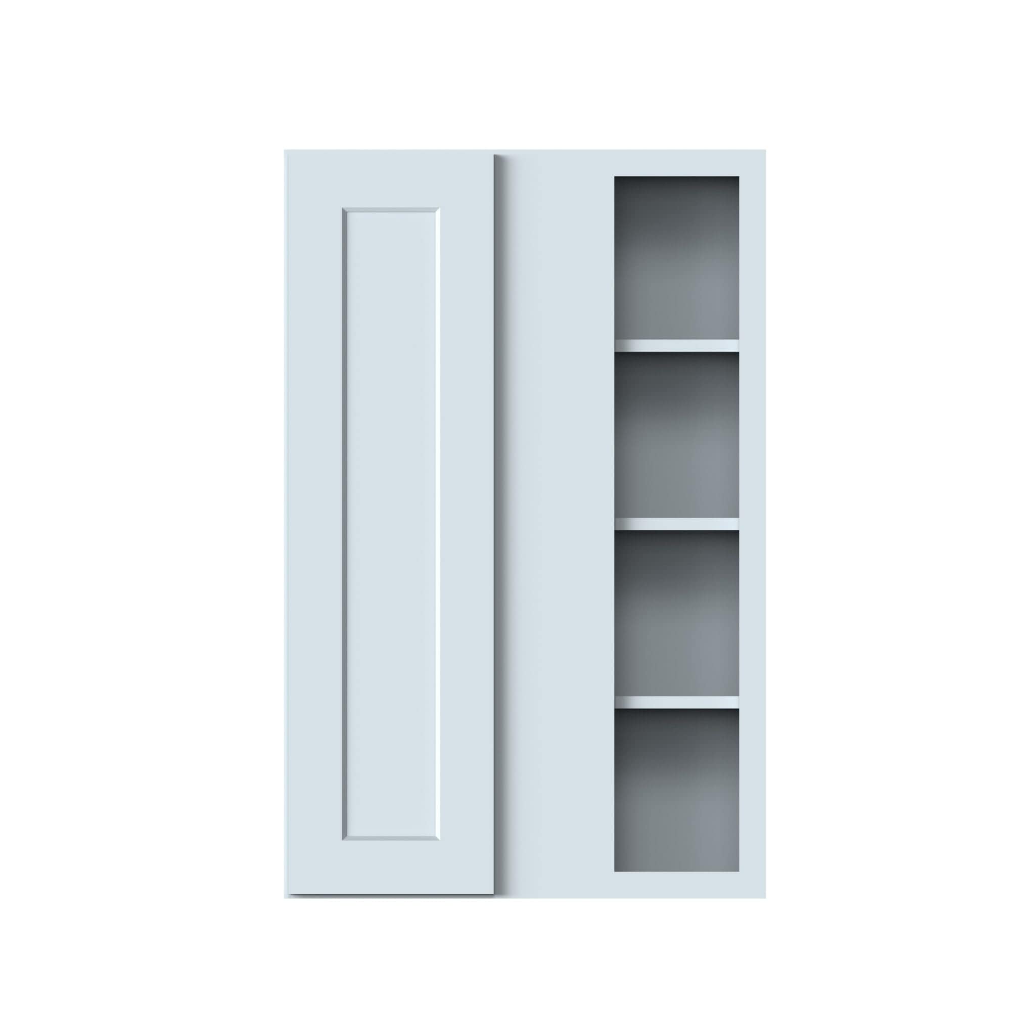 Boyel Living 27-in W x 42-in H x 12-in D Dove Gray Shaker Ready-to-Assemble Kitchen Corner Wall Cabinet with Soft-Close Hardware
