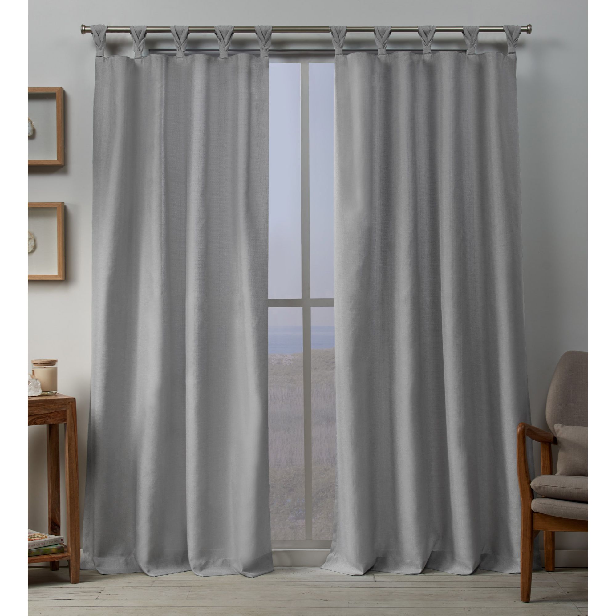 Exclusive Home EH8480-01-2108L 108-Inches Dove grey Light filtering Top tab Curtain panel pair