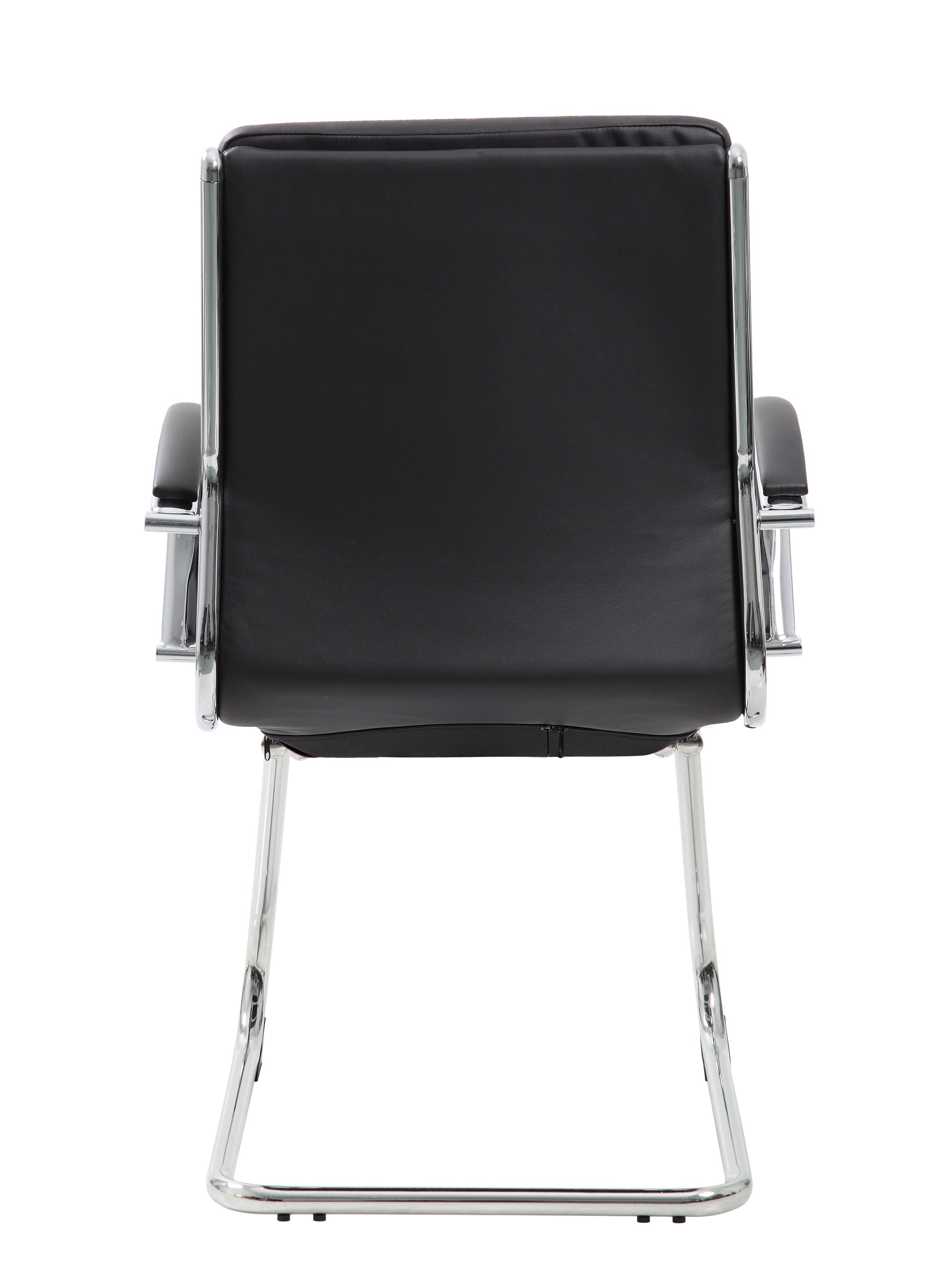 Modern Executive CaressoftPlus Guest Chair with Chrome Frame, Black