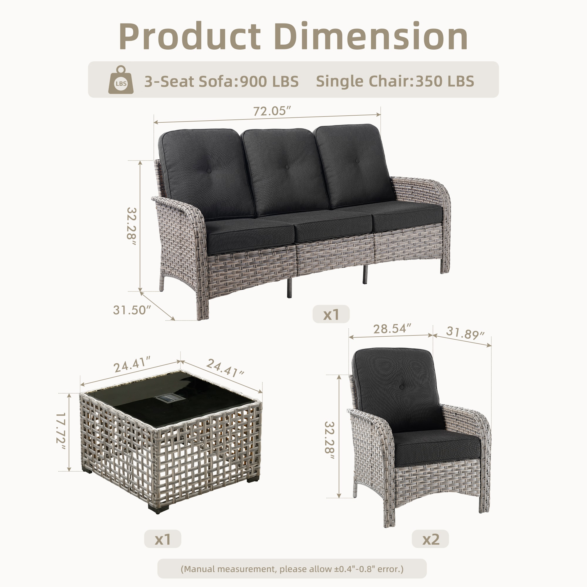 Ovios VNC104 Patio-Conversation-Sets - View #7