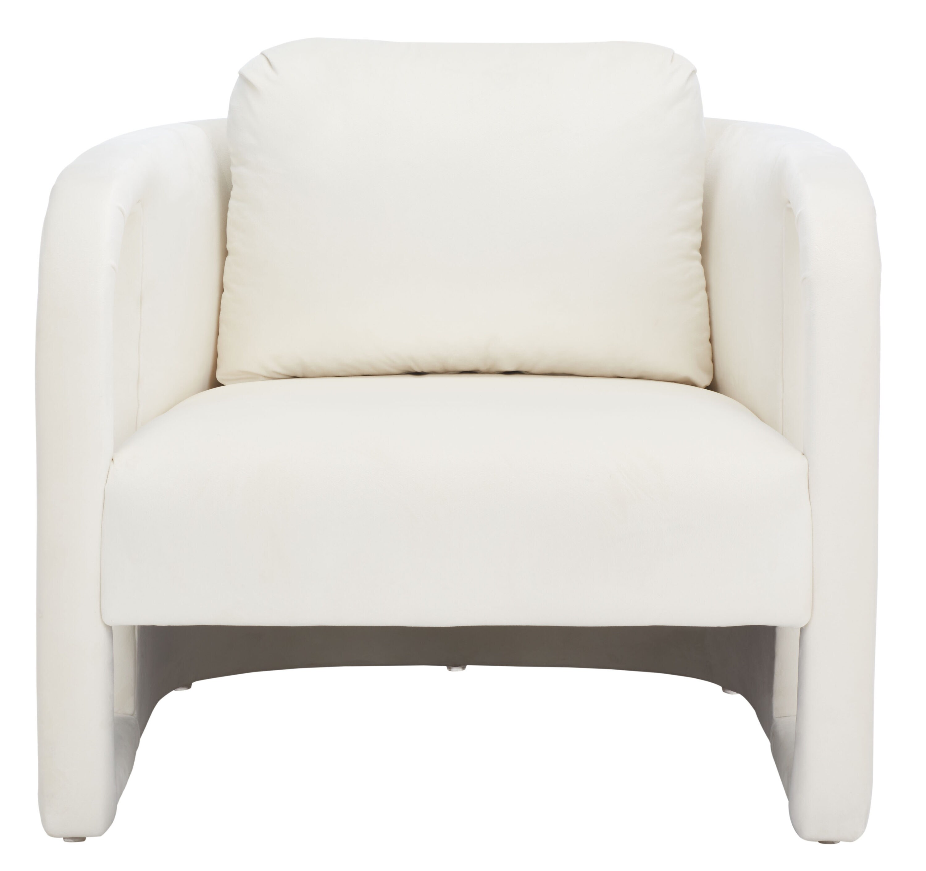 Safavieh Accent Chair Collection Modern Cream Velvet Barrel Chair In   63708794 