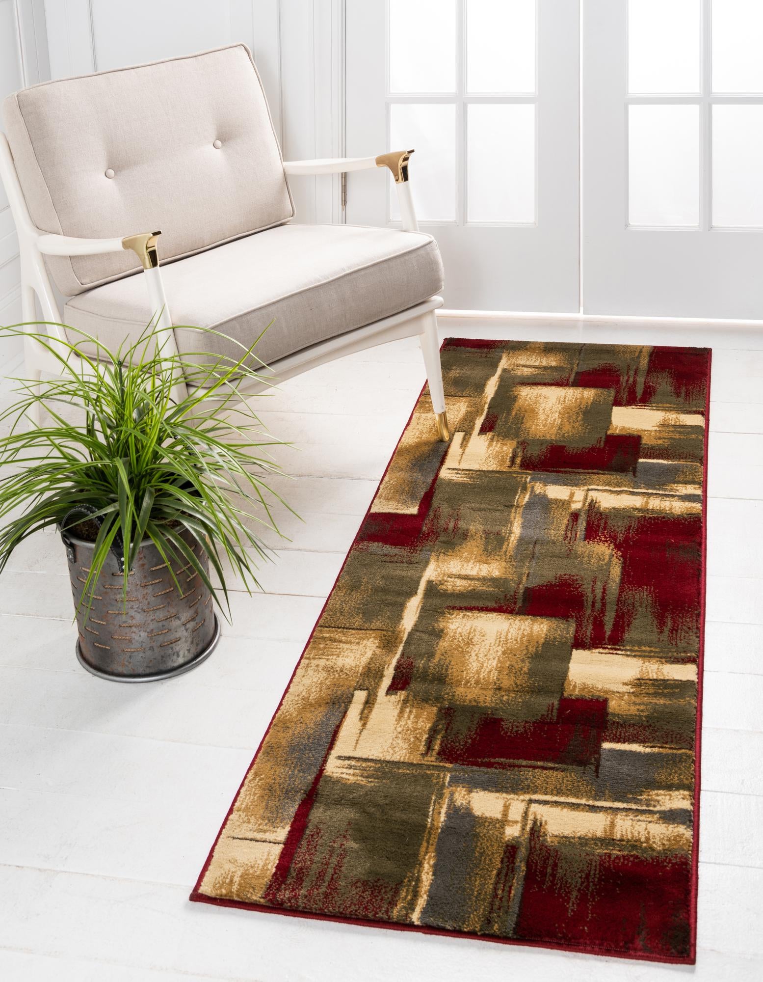 Unique Loom 3179727 Barista 2 x 4 (ft) Loomed Polypropylene Multi Rectangular Indoor Geometric Runner rug