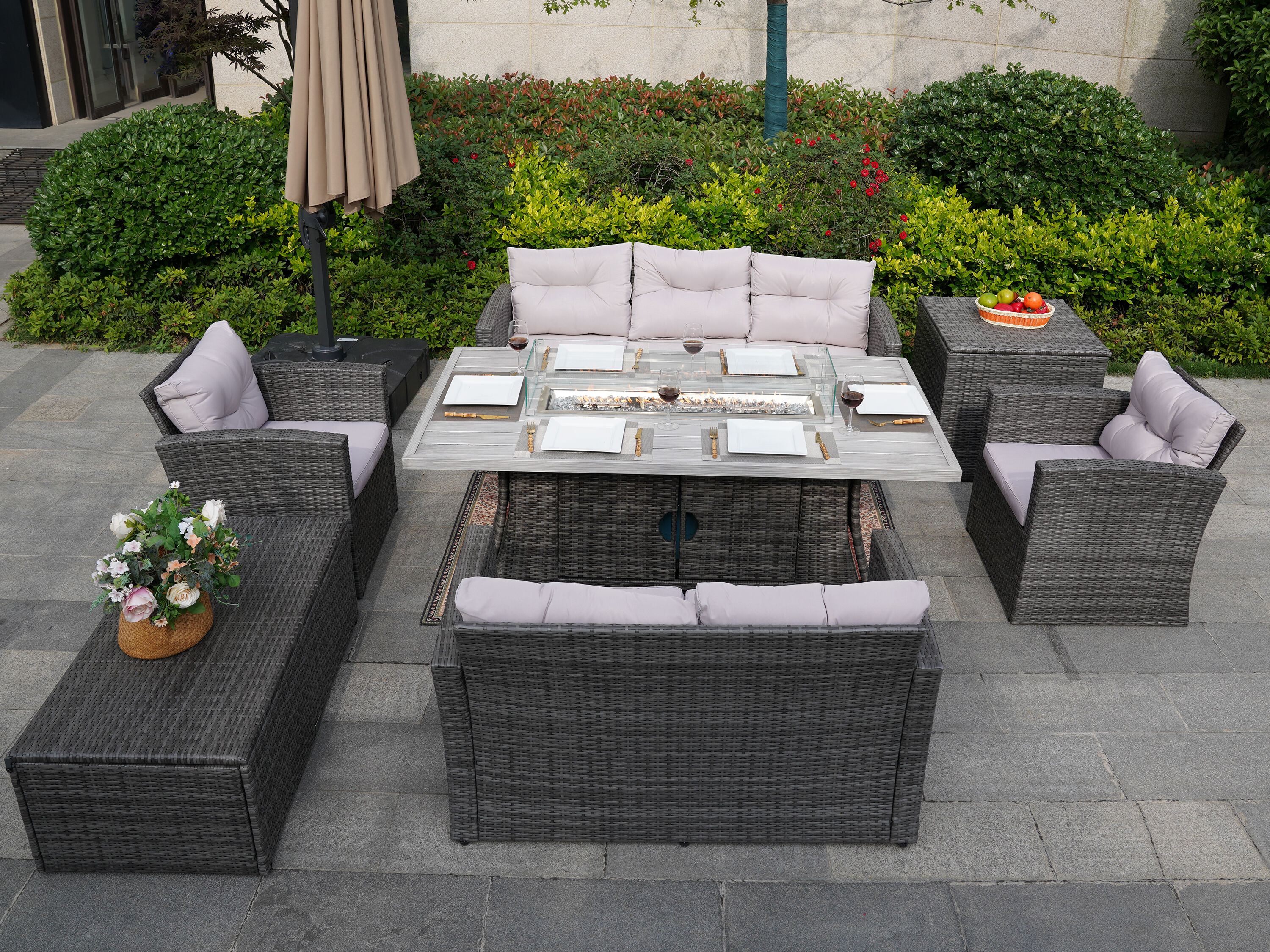 Moda Furnishings 1503-1106RA-G Patio-Conversation-Sets - View #3
