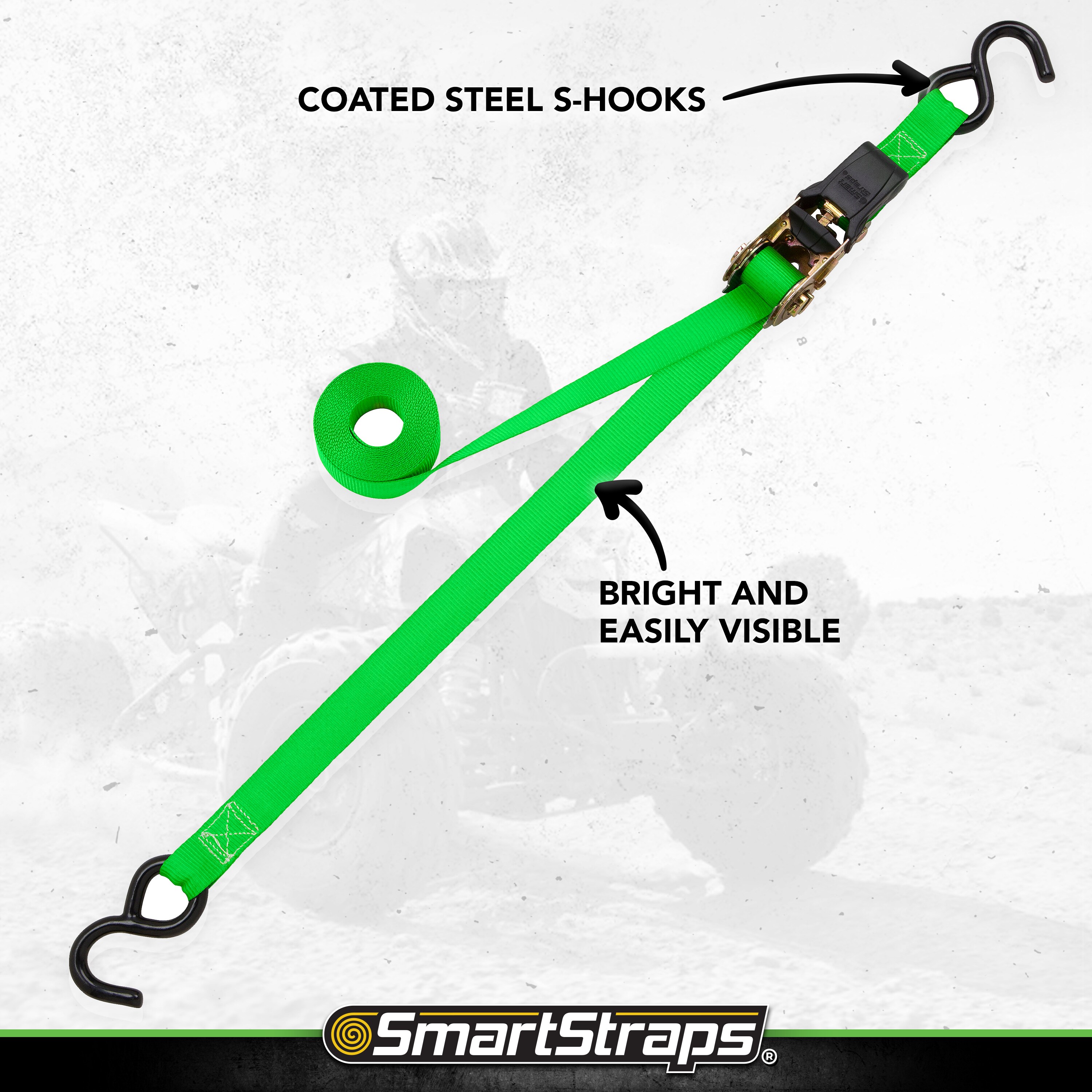 SmartStraps 1-in x 10-ft Ratchet Tie Down 1500-lb Break Strength (4-Pack)