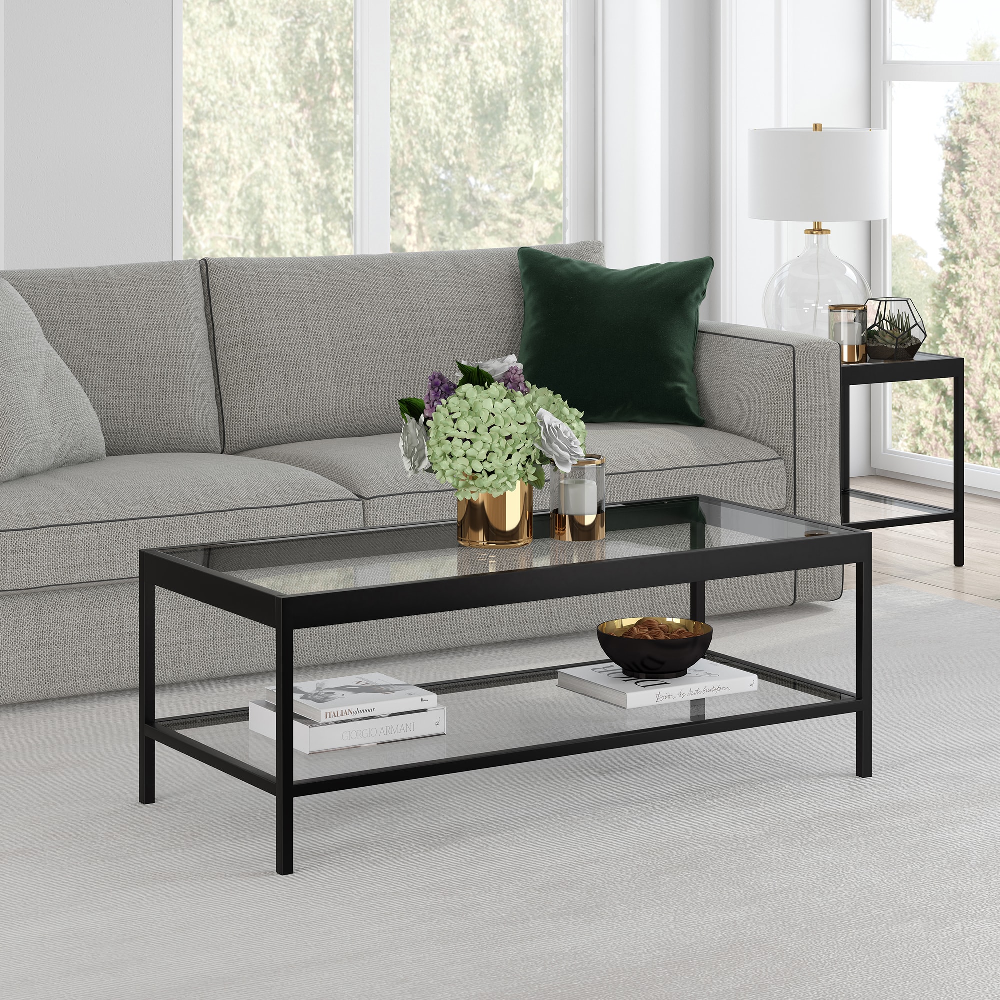 Hailey Home CT0378 Alexis Blackened bronze Metal Modern Coffee Table
