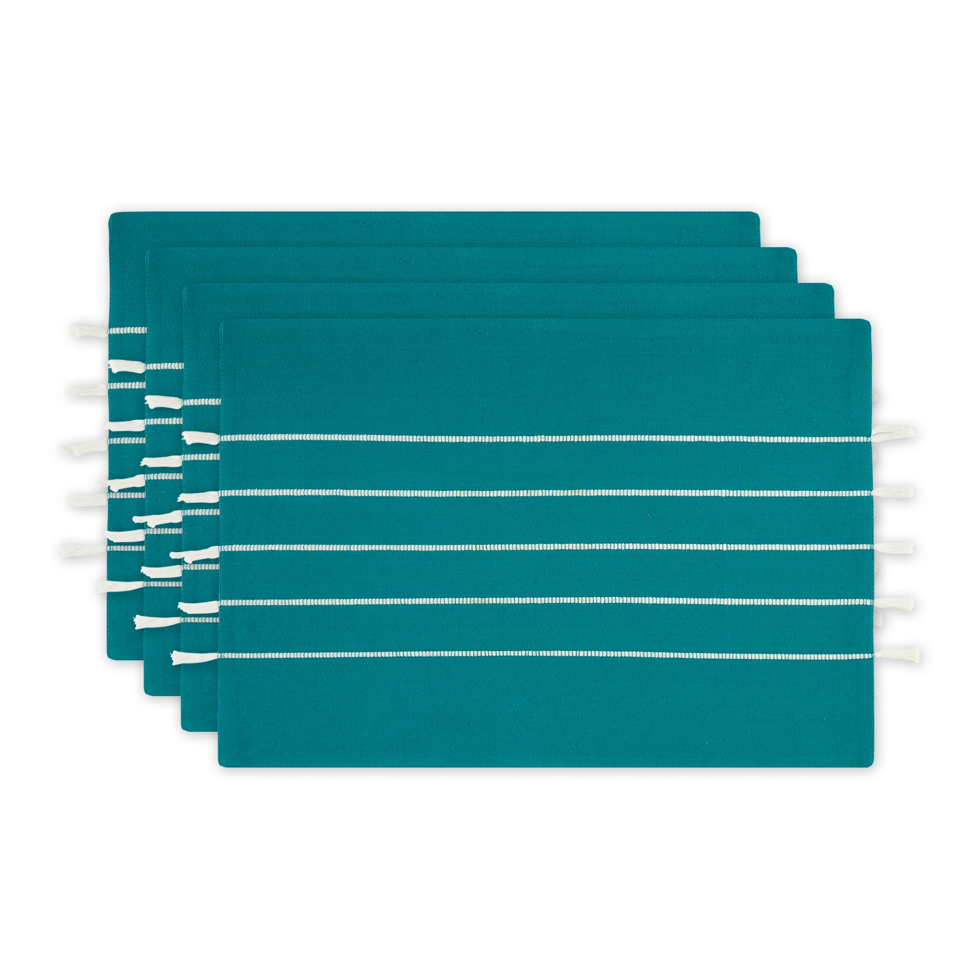DII  Stripe Tassel Placemat Set 4 Piece
