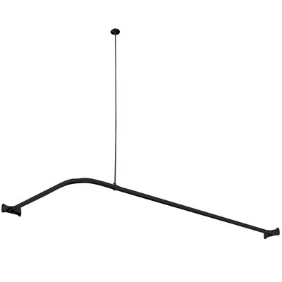 Matte Black Fixed L Shaped Shower Rod, What Size Shower Curtain Do I Need For An L Shaped Rod
