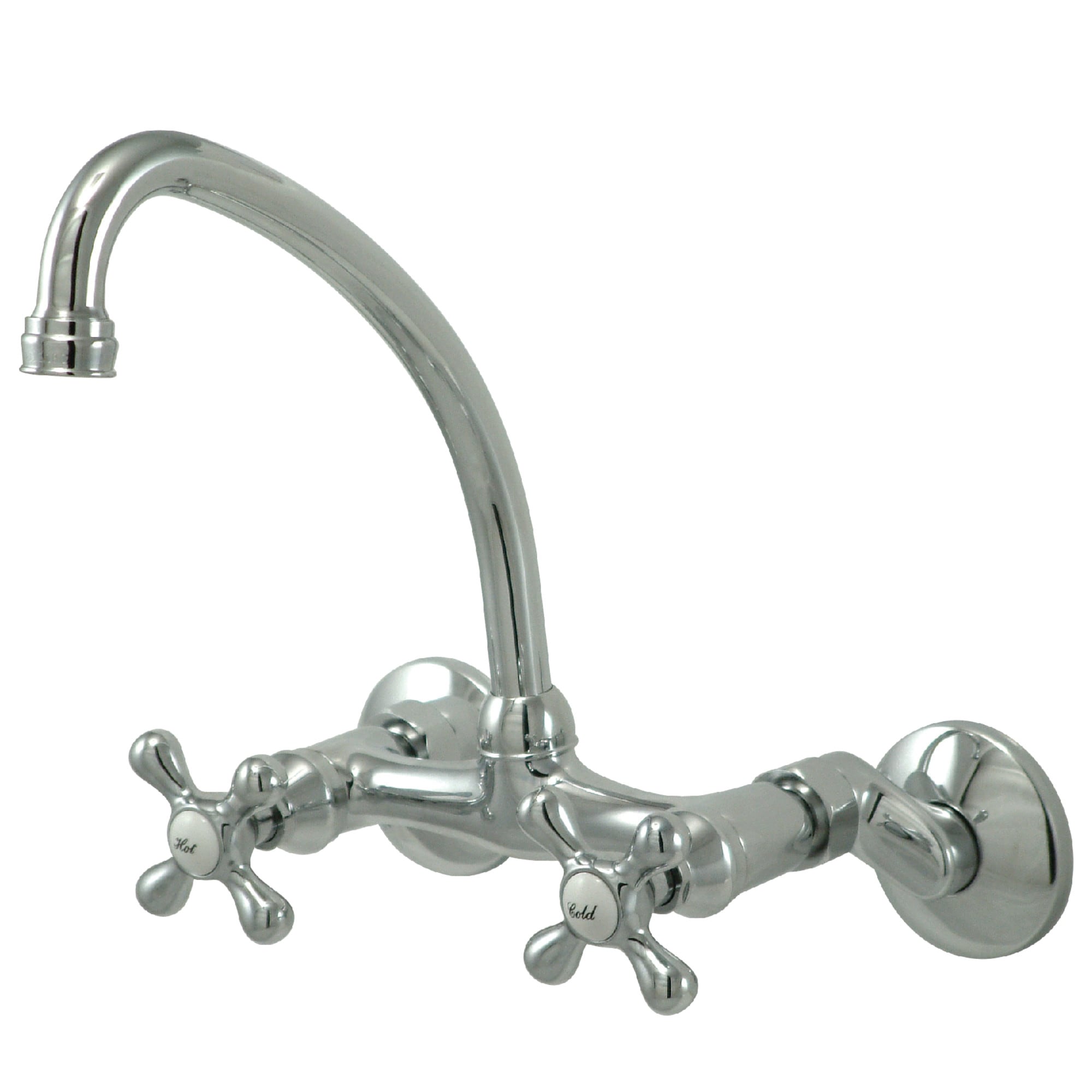 Kingston Brass WLKS214C Magellan Chrome Double Handle Wall-mount Kitchen Faucet