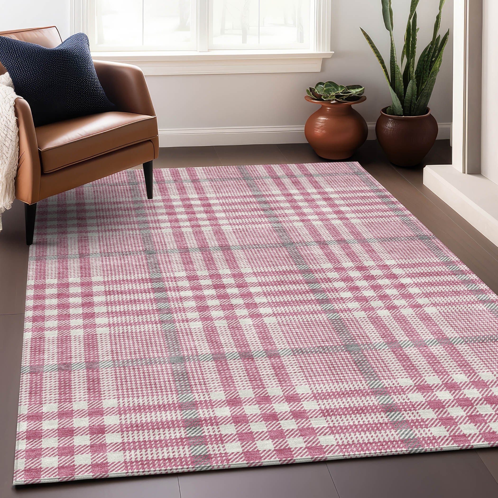 Addison Rugs ACN1054BL30X46 Chantille ACN1054BL 2 x 3 (ft) Polyester Blush Rectangular Indoor/Outdoor Geometric Machine washable Area rug