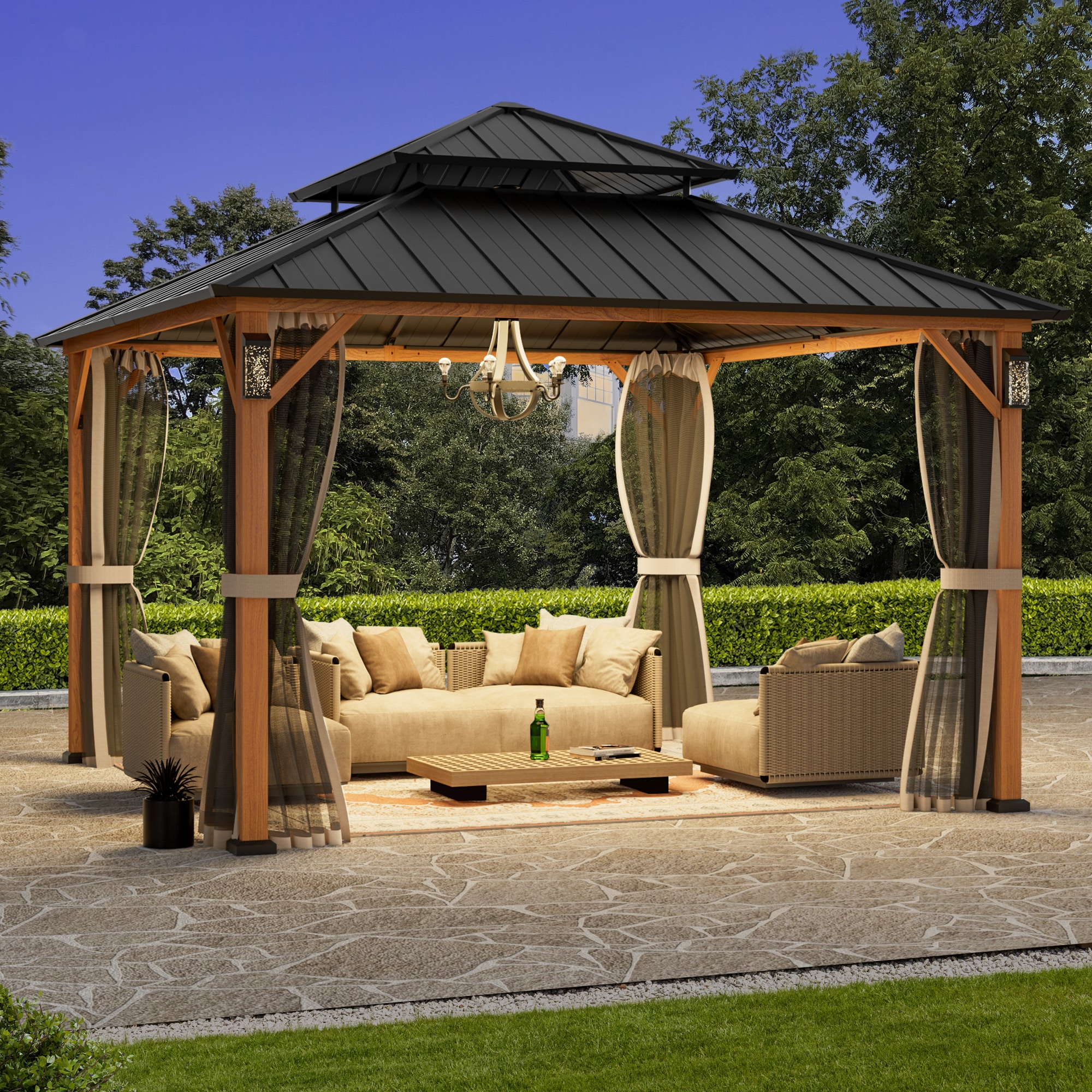 ELEVATE OUTDOORS IG10600148-1212-WLY Wood-Resin-Gazebos - View #2