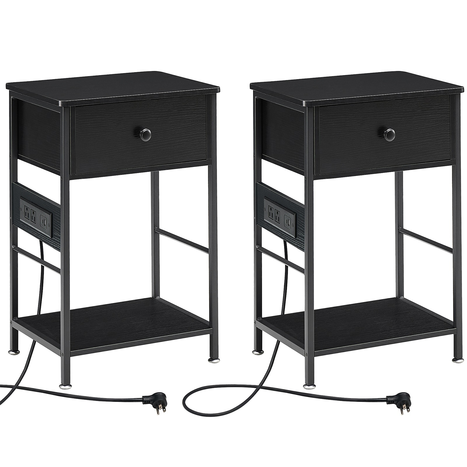 Garvee PHO-0XCBLU4M Black Nightstand