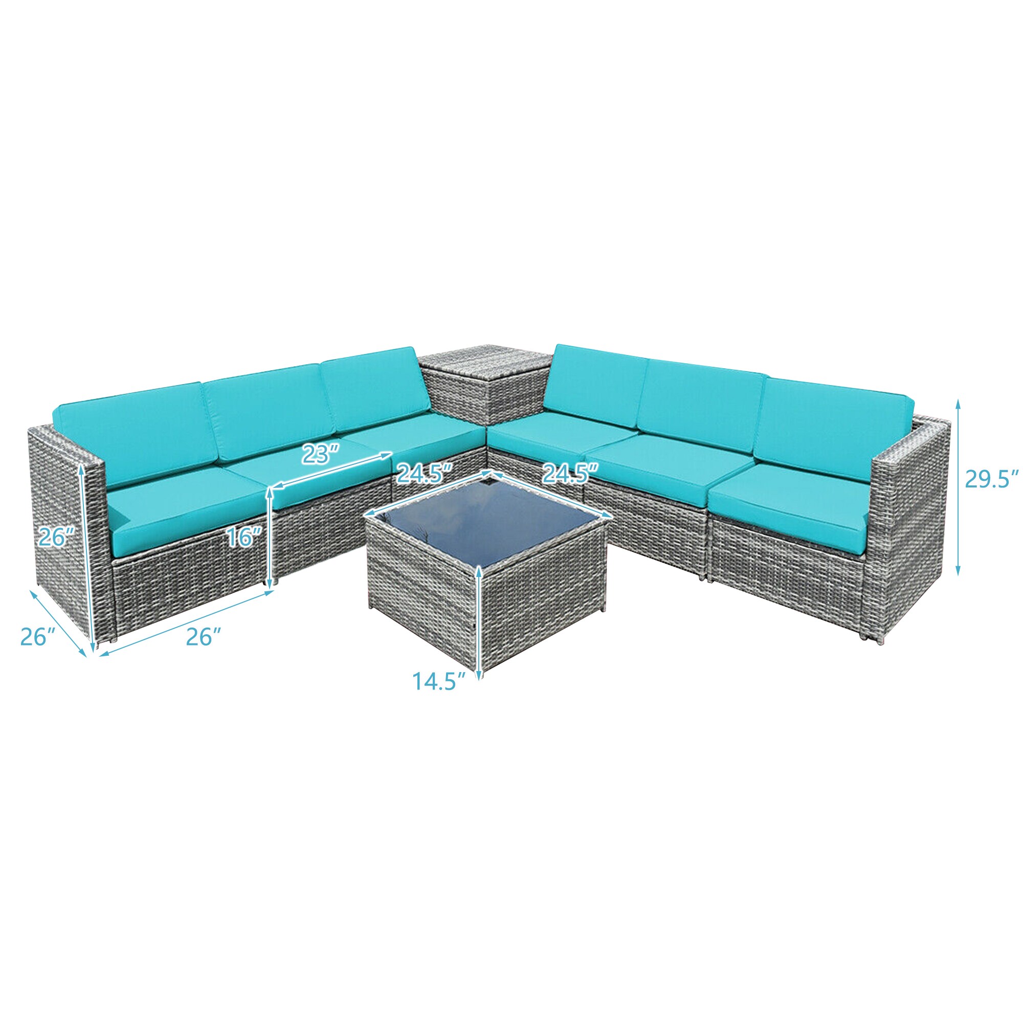 WELLFOR OUJ65782BTU+ Patio-Conversation-Sets - View #3