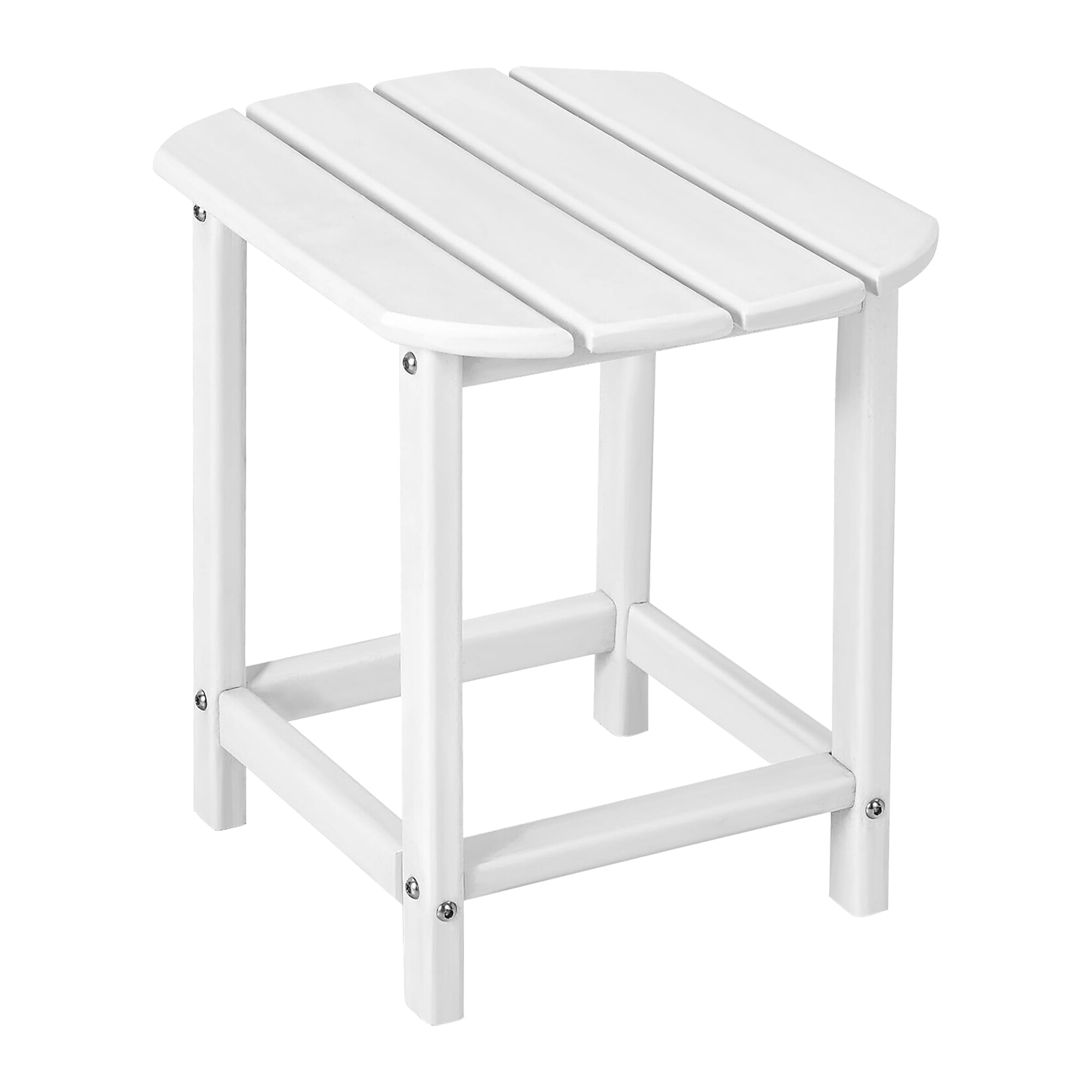 WELLFOR TDJN10331WH Rectangle Outdoor End Table 14.5-in W x 19-in L
