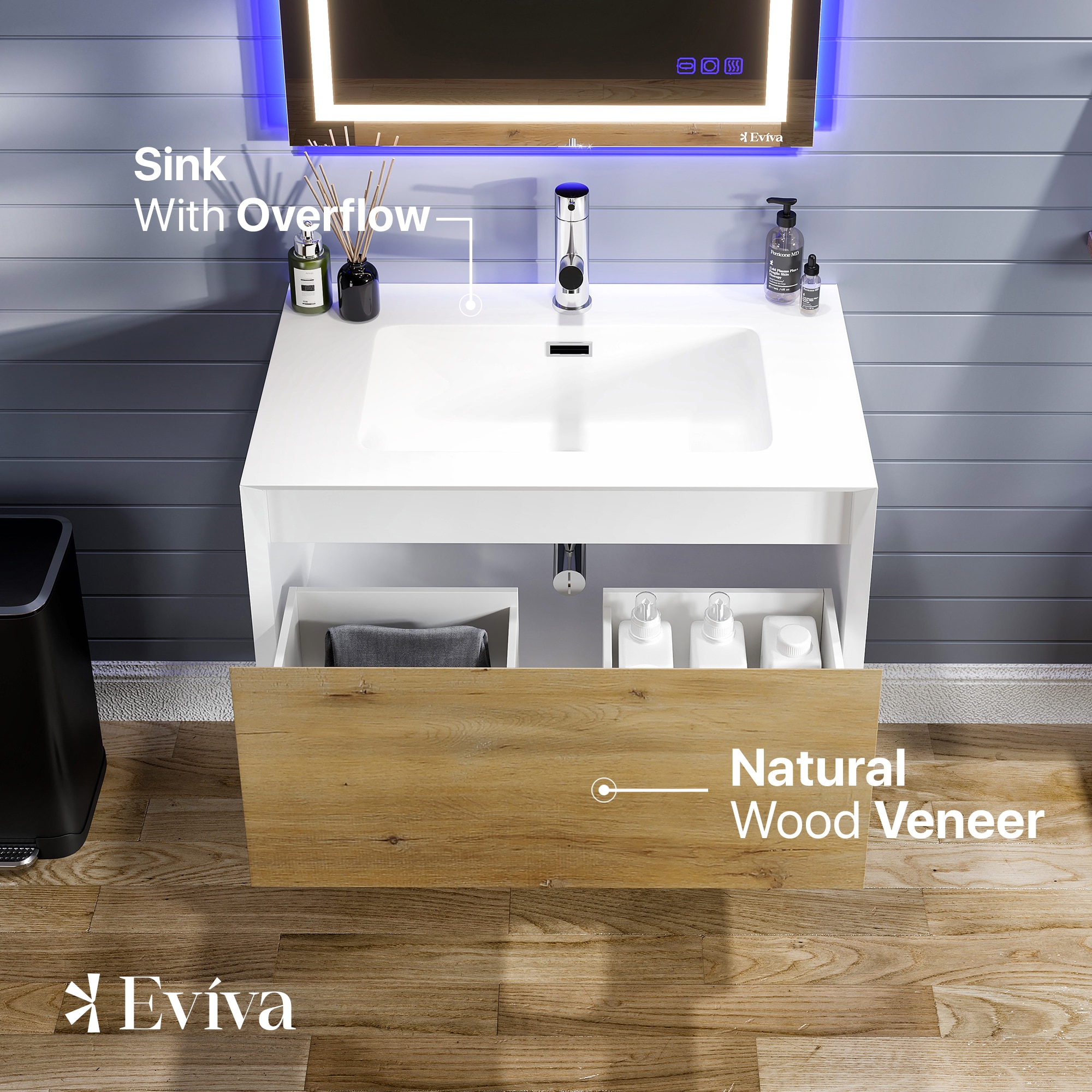 Eviva EVVN277-36OAK-WH Bath-Vanity-Combo - View #3