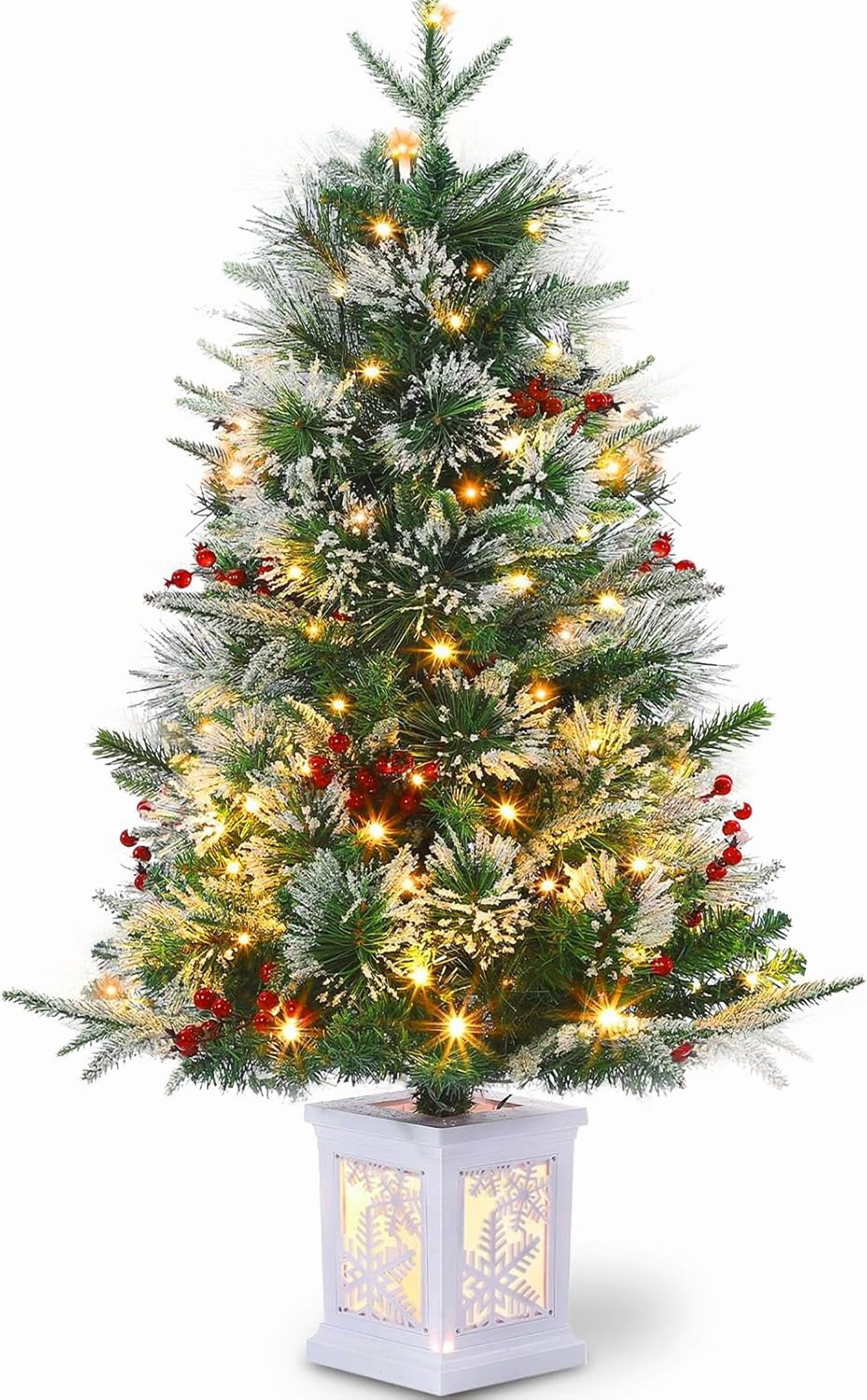 GAOMON 3FT Pre-Lit Mini Tabletop Christmas Tree- 78 LED Lights Single Pack Small Artificial Xmas Tree- Portable Desktop Decor for Indoor Outdoor Christmas Holiday
