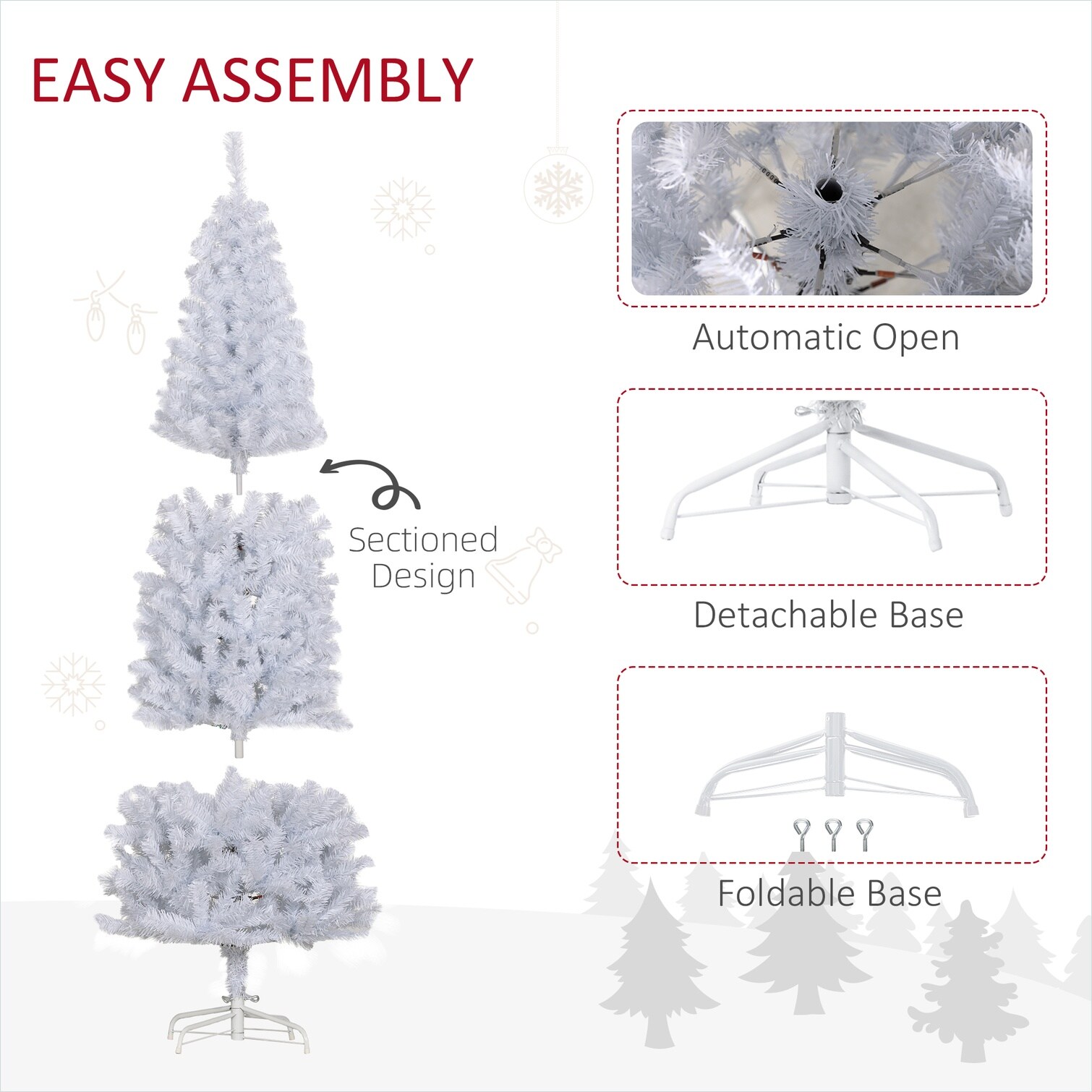 FlowLuxe R51UYIZBDB46 Artificial-Christmas-Trees - View #3