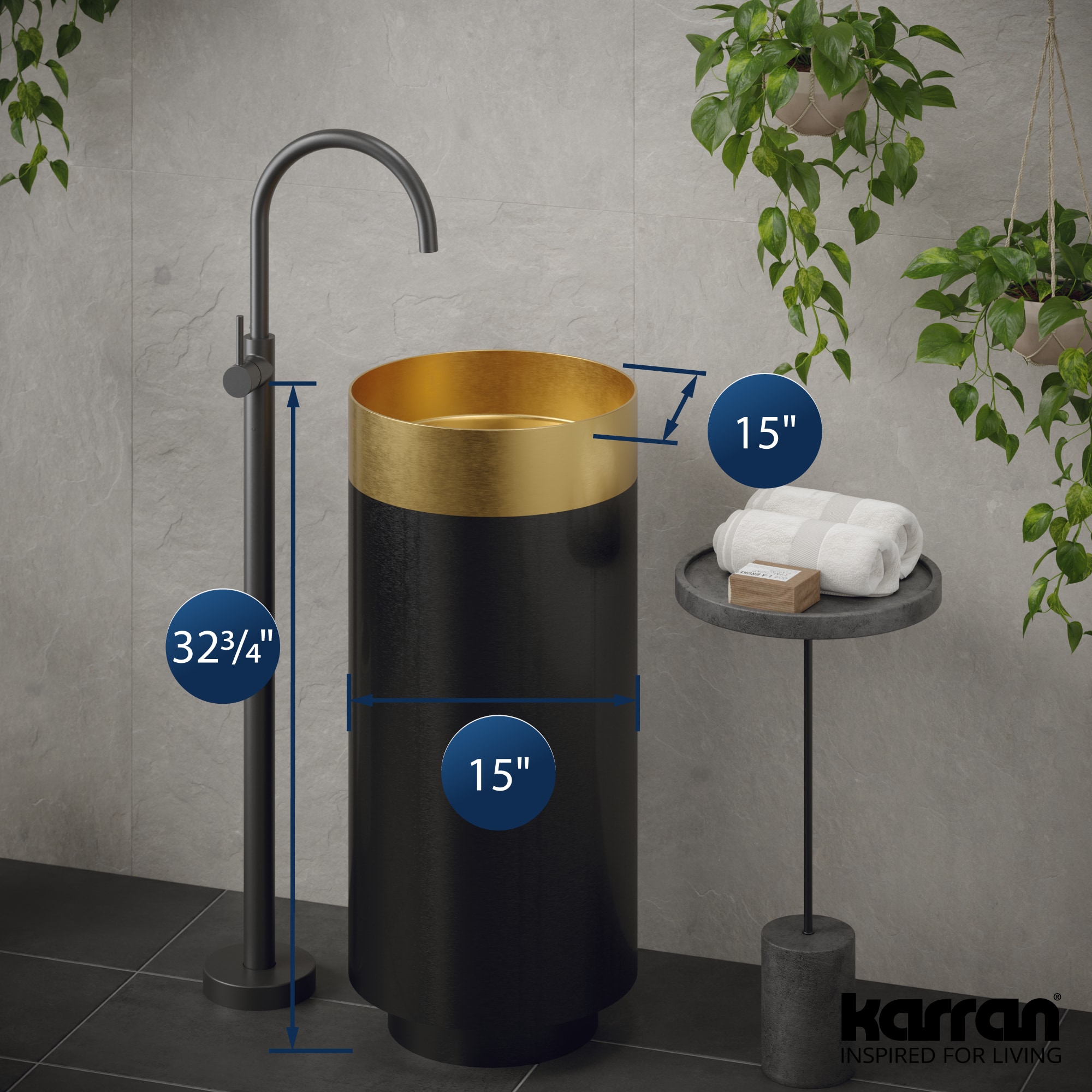 Karran CCP200G Complete-Pedestal-Lavatories - View #4
