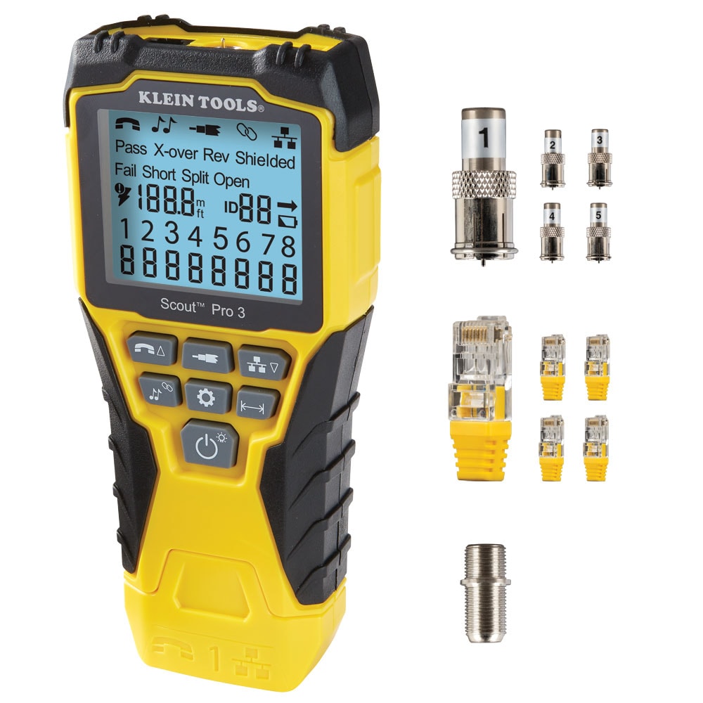 Klein Tools VDV501851 Ethernet Cable Tester Kit with Scout Pro 3 Tester, Remotes and Adapter