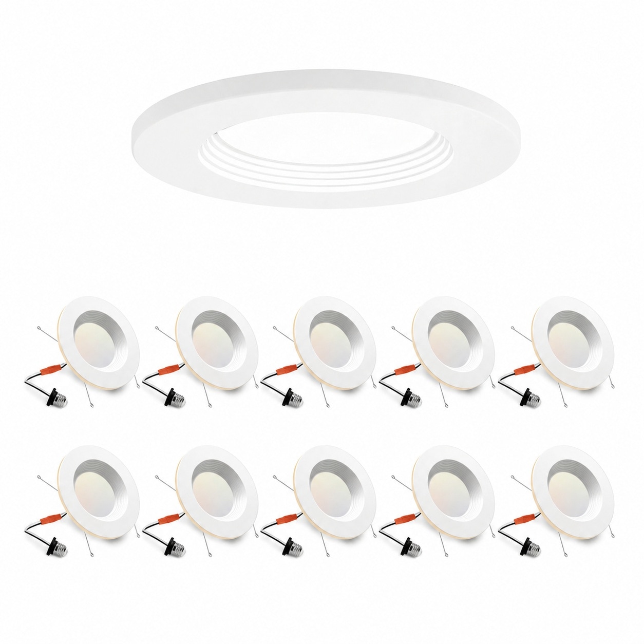 Etokfoks  5 6 Inch 5CCT Selectable 2700K 6000K 75 Watt Equivalent LED Recessed Lighting Kit Night Light Feature 12 Pack