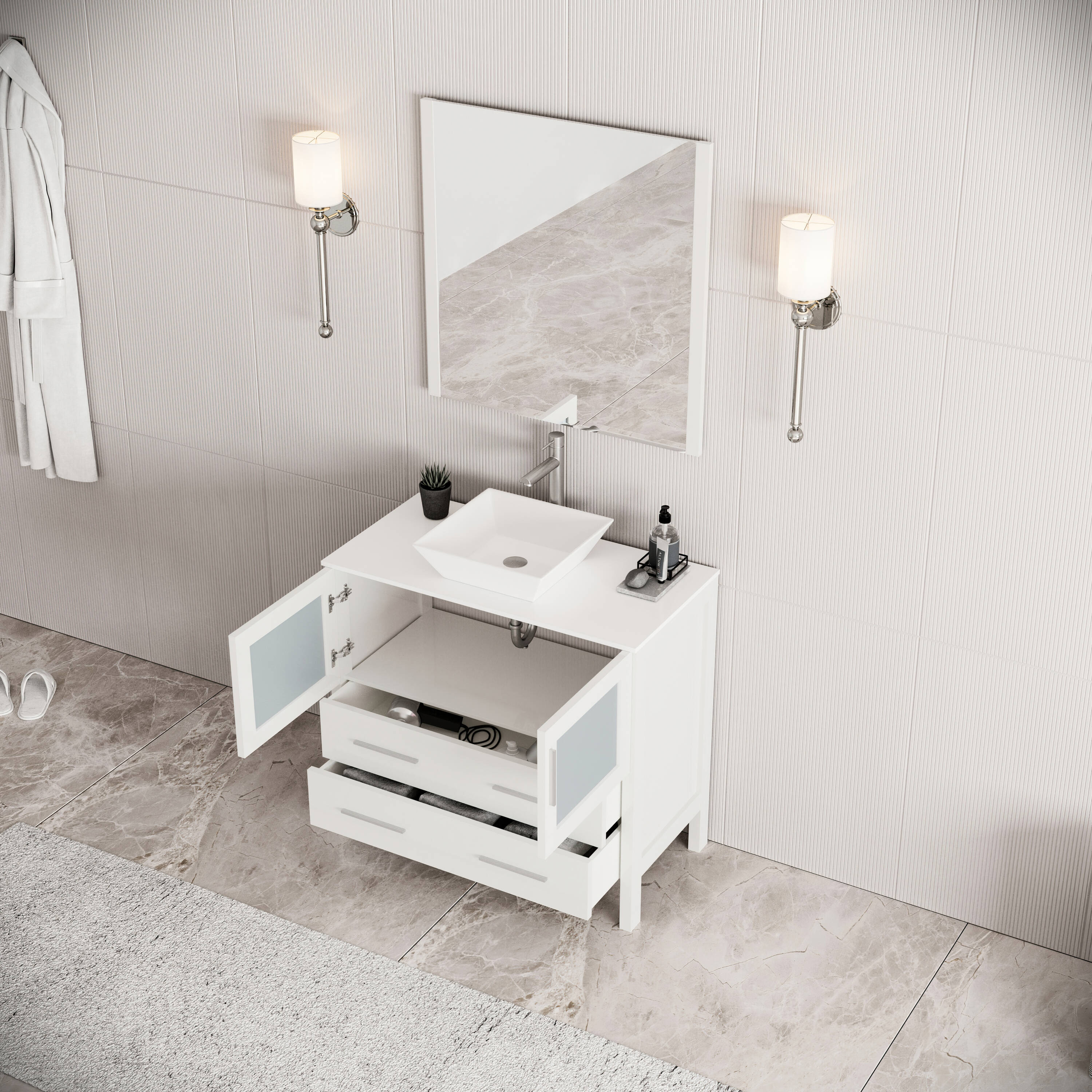 Fresca FVN6236WH-VSL Bath-Vanity-Combo - View #3