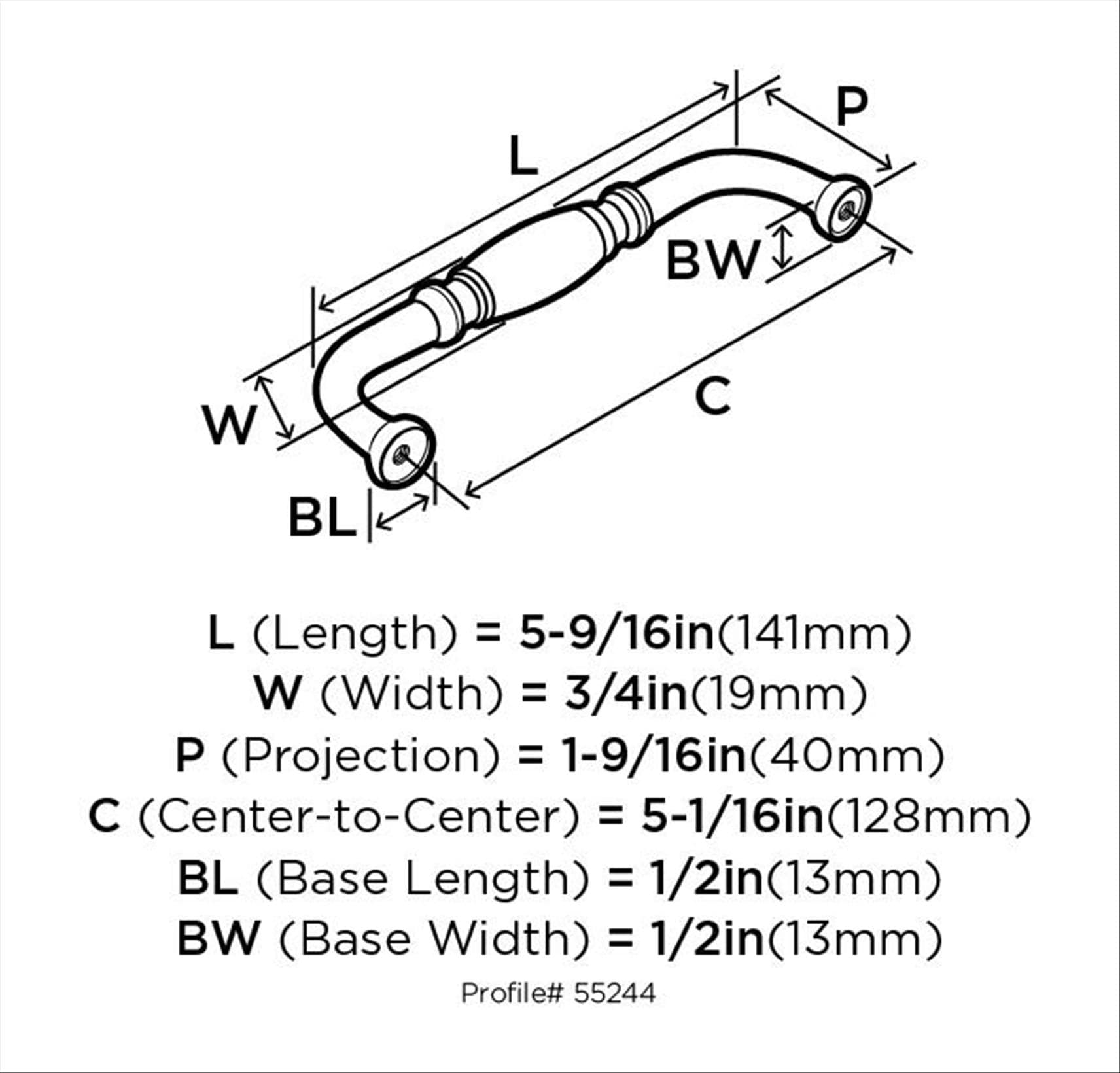 Amerock BP55244FB Cabinet-Pulls - View #3