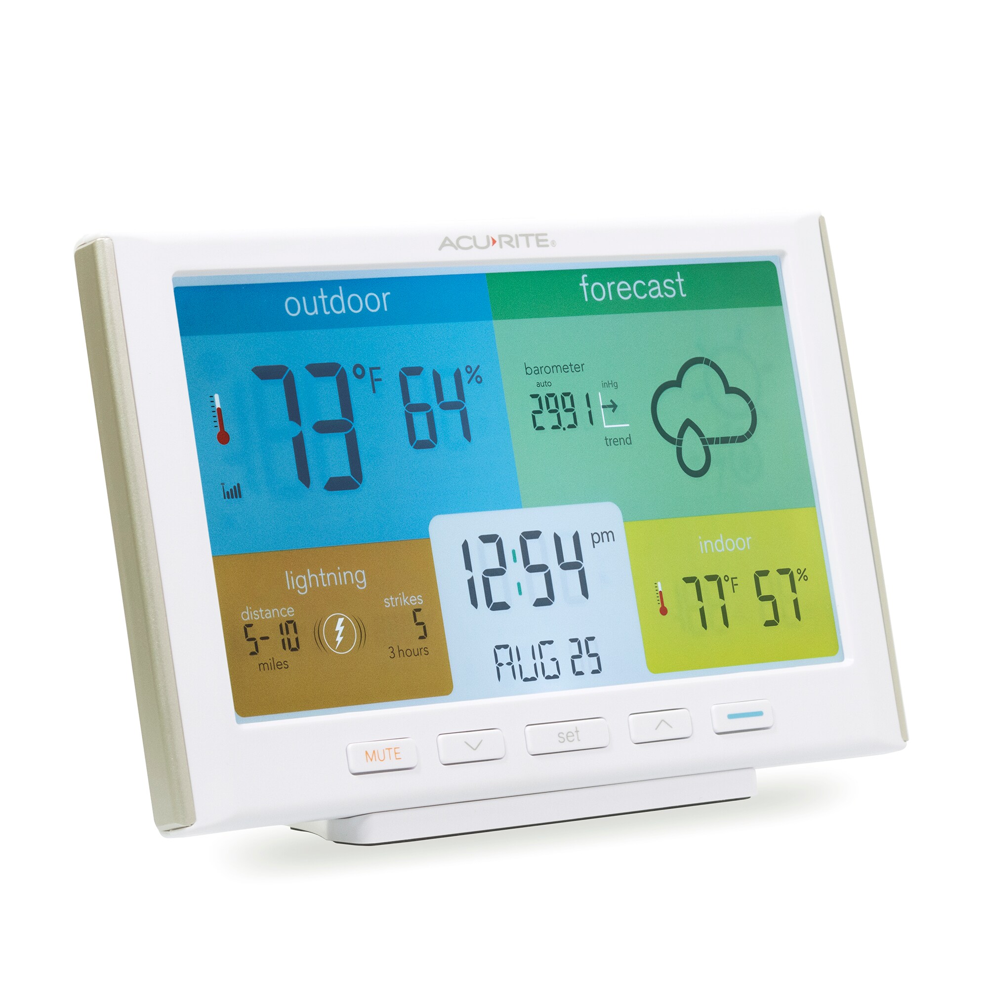 AcuRite Weather Station Lightning Forecaster with Indoor/Outdoor Temperature  and Humidity