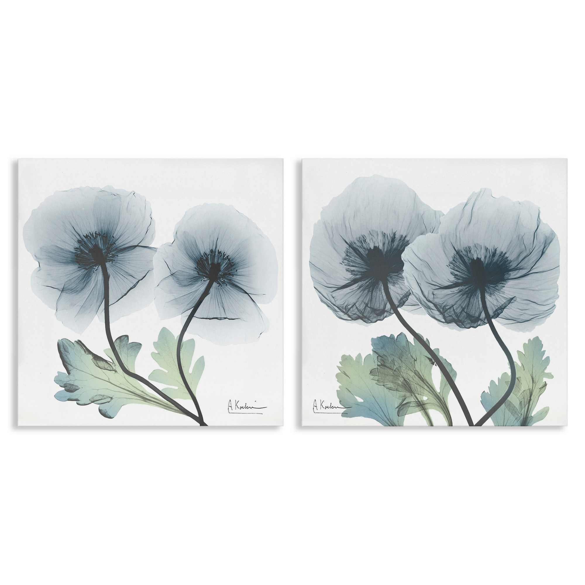 Stupell Industries B2-706-CN-2PC-24X24 Luminous Sapphire Florals 2pc Canvas Set Design by Albert Koetsier