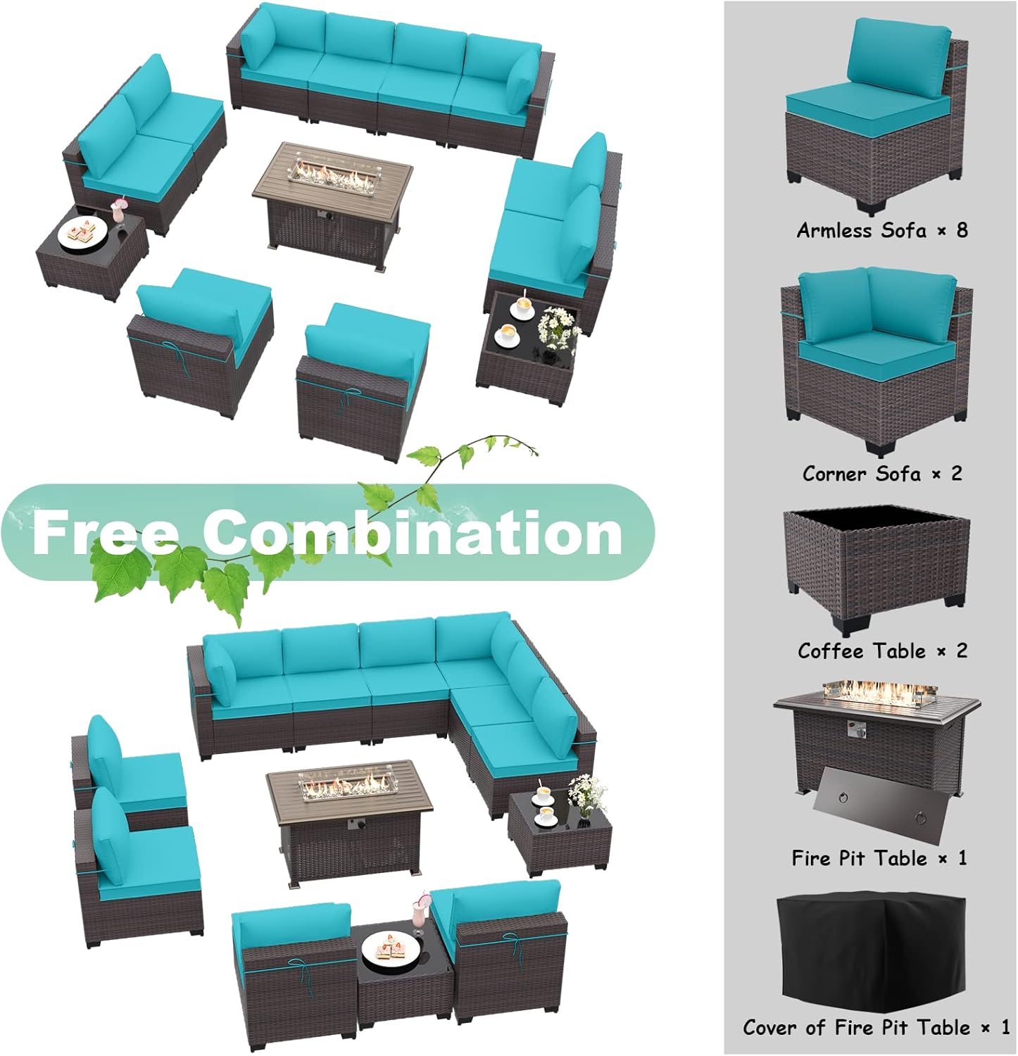 ALAULM LS-2A2BC+1-BLUE Patio-Conversation-Sets - View #6