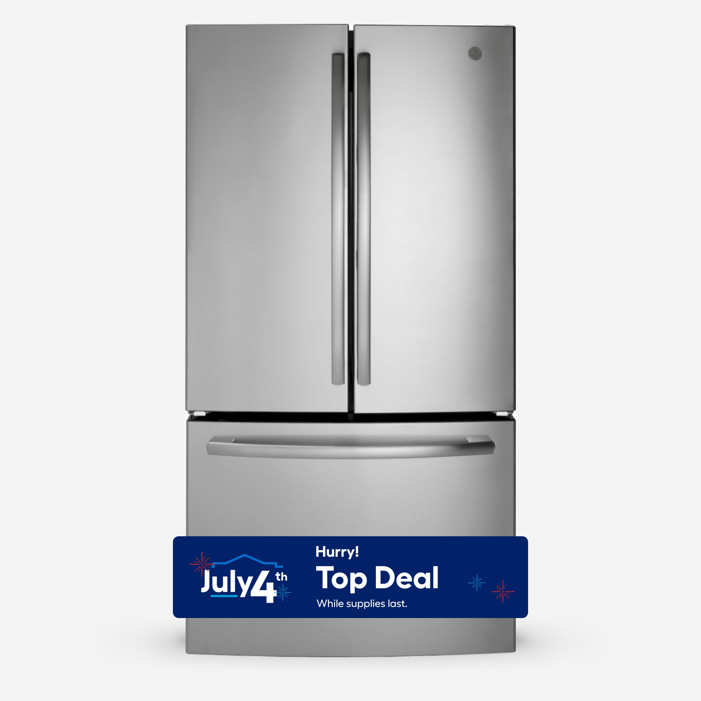 GE GNE27JYMFS Standard-Depth 27-cu ft 3 -Door French Door Refrigerator with Ice Maker with Water Dispenser ( Stainless Steel ) ENERGY STAR Certified