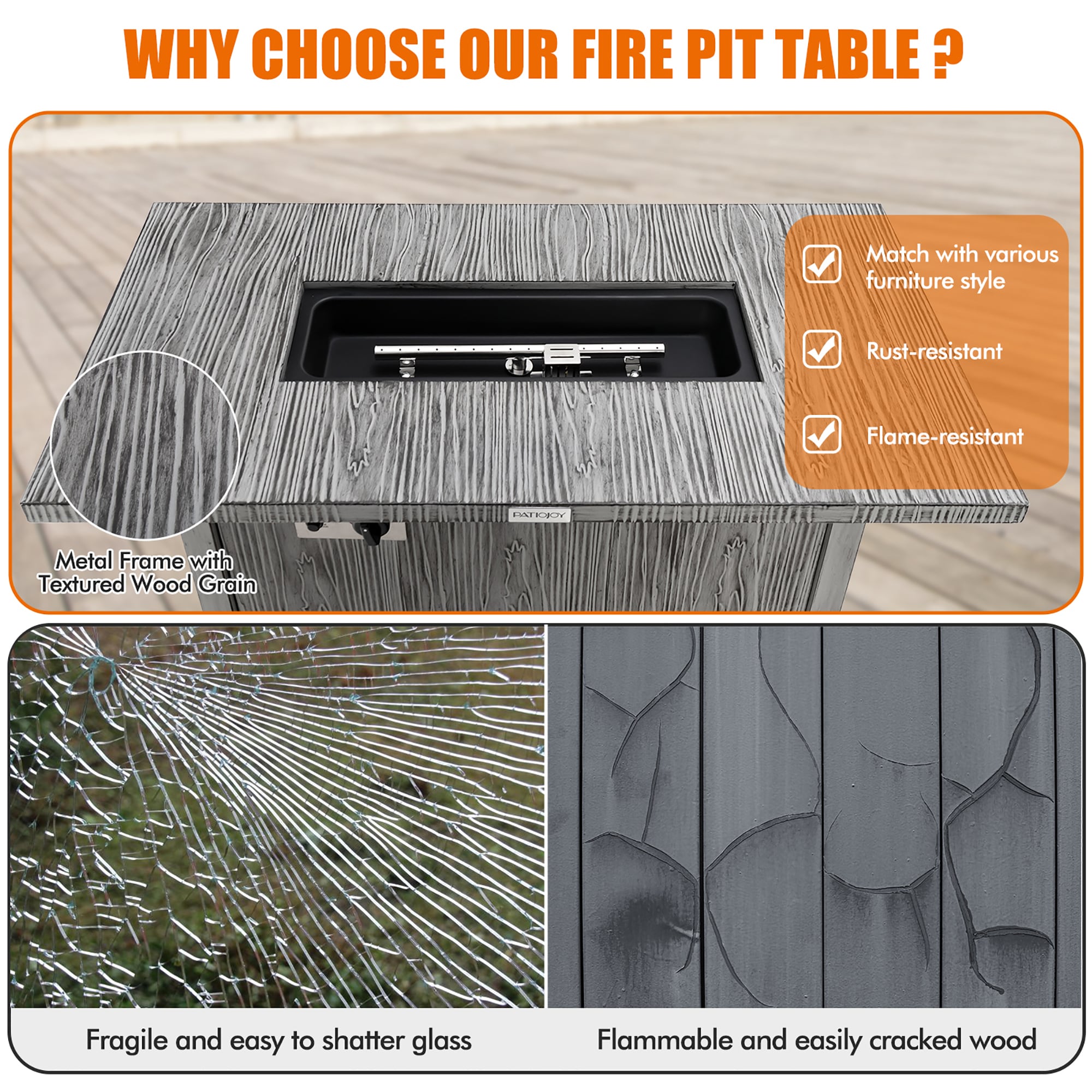 Costway NP10795GR Outdoor-Gas-Firepits - View #7