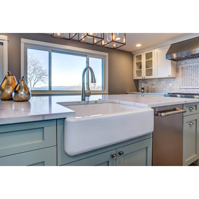 bante Duo 31-in x 18.8-in White Single Bowl Undermount Apron Front/Farmhouse Residential Kitchen Sink bante Duo 31-in x 18.8-in White Single Bowl Undermount Apron Front/Farmhouse Residential Kitchen Sink