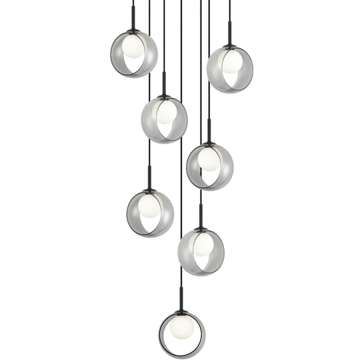 Matteo -  Lighting C60607BKSM Delcia LED 2013 inch Black Pendant Ceiling Light in Black and Smoke