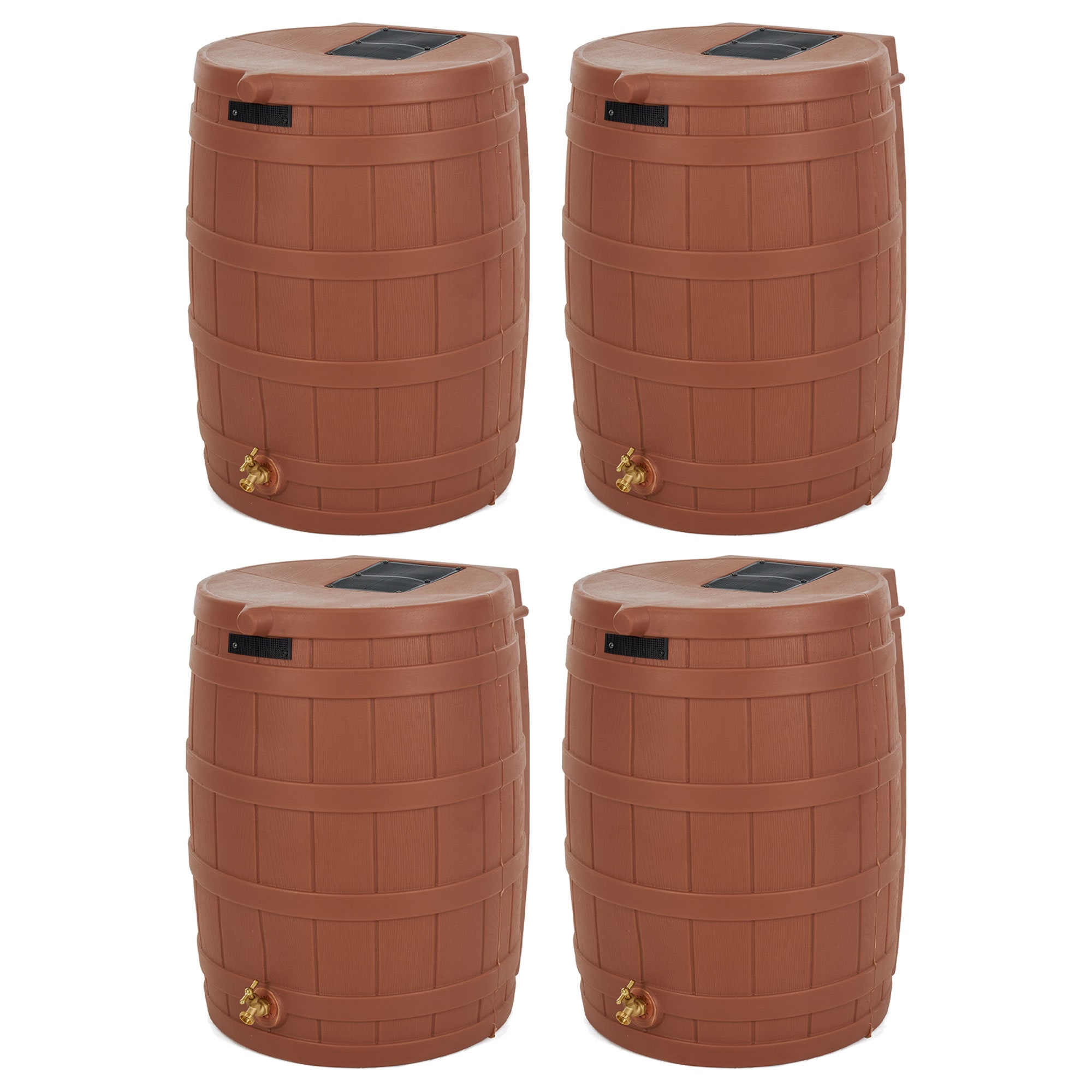 Good Ideas 393818 50-Gallon Brown Plastic Rain Barrel Spigot