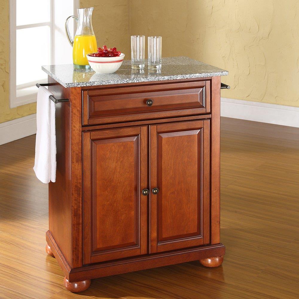 Crosley Furniture Brown Composite Base with Wood Top Kitchen Island (18-in x 28-in x 36-in)