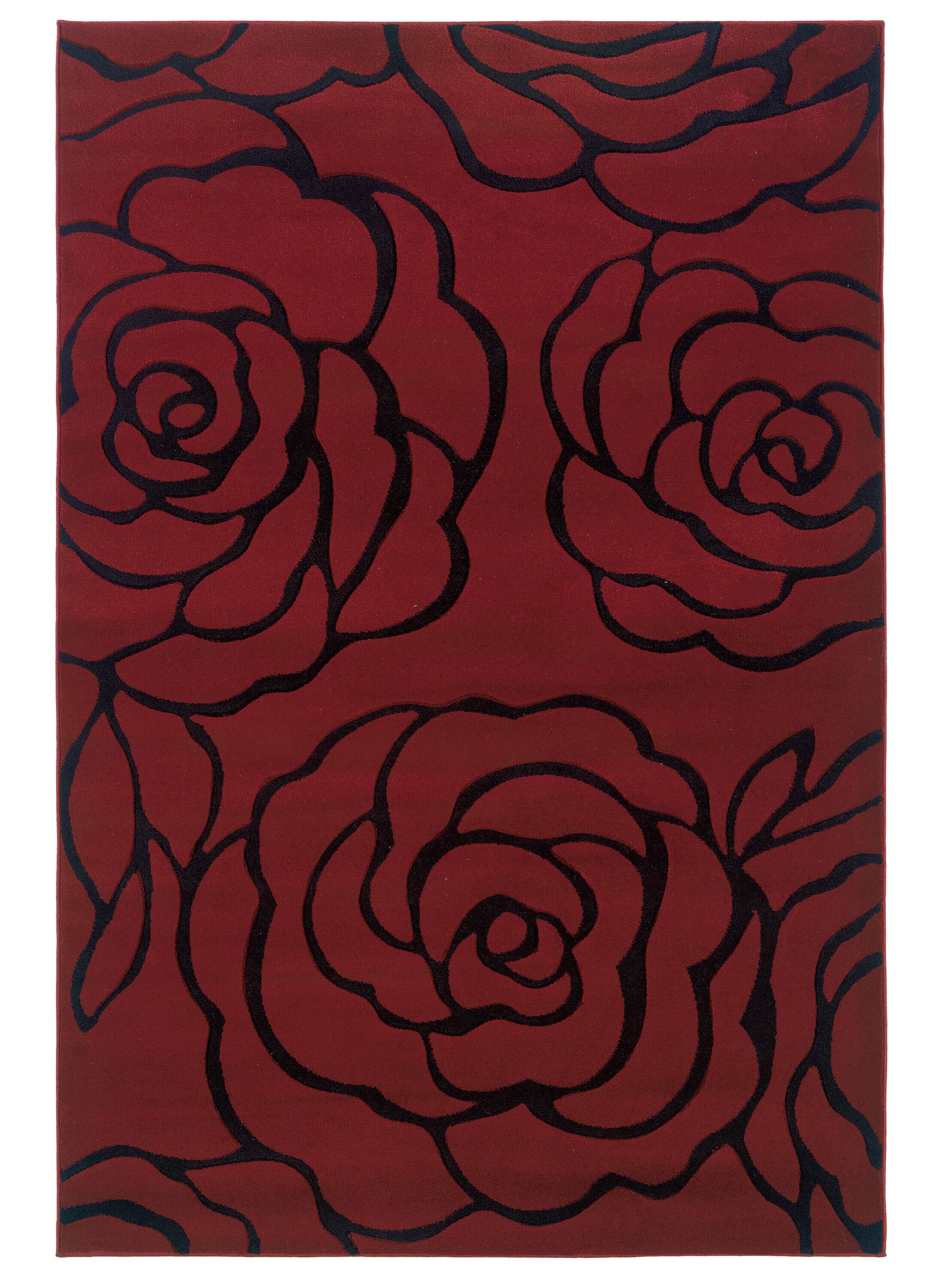 Linon RUG-MN0881 Milan 8 X 10 (ft) Garnet Indoor Floral/Botanical Area Rug