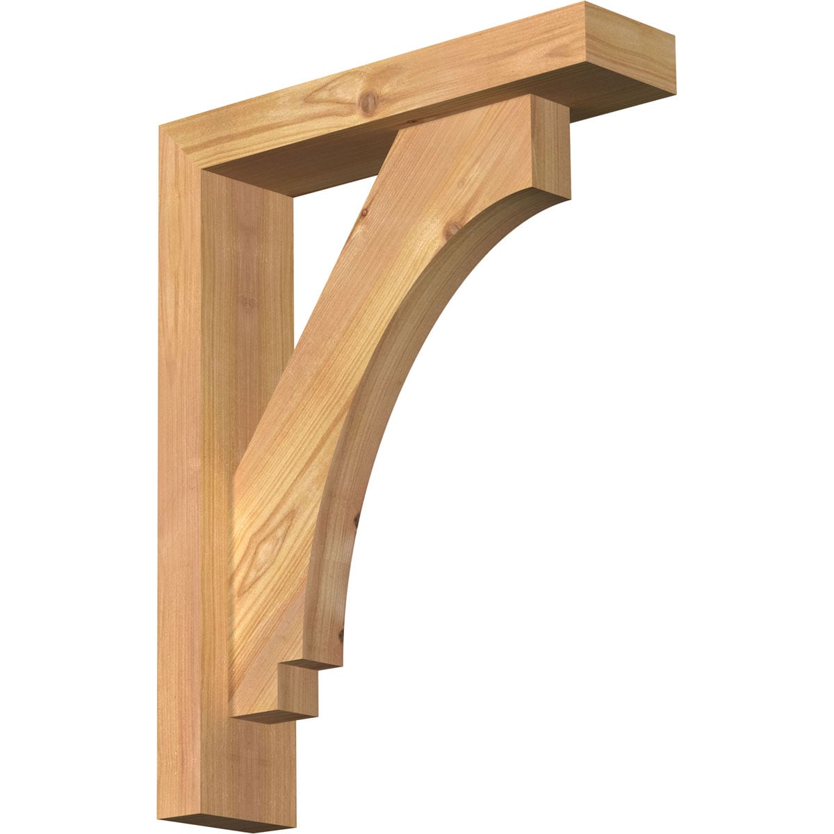 Ekena Millwork 1462706 Imperial Block Smooth Bracket with Offset Brace 3-1/2-in x 14-in x 18-in Western red cedar Brown Wood Standard bracket