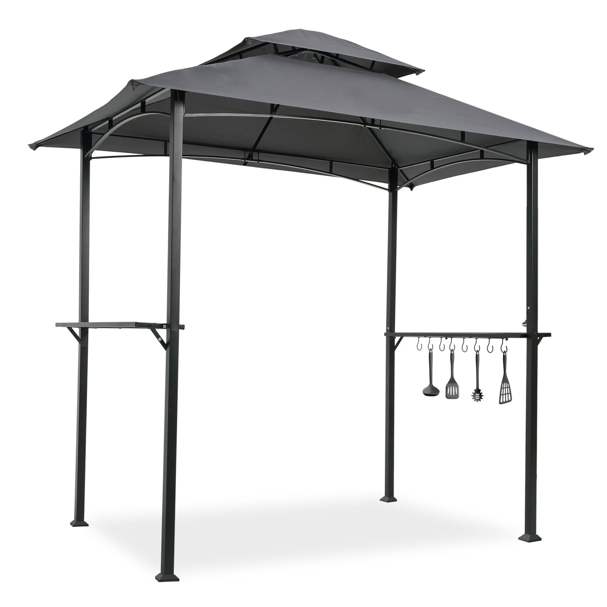 BABOOM BOM-8148ORBEIY 8-ft x 5-ft Gray Rectangle Grill Gazebo with Soft top Roof