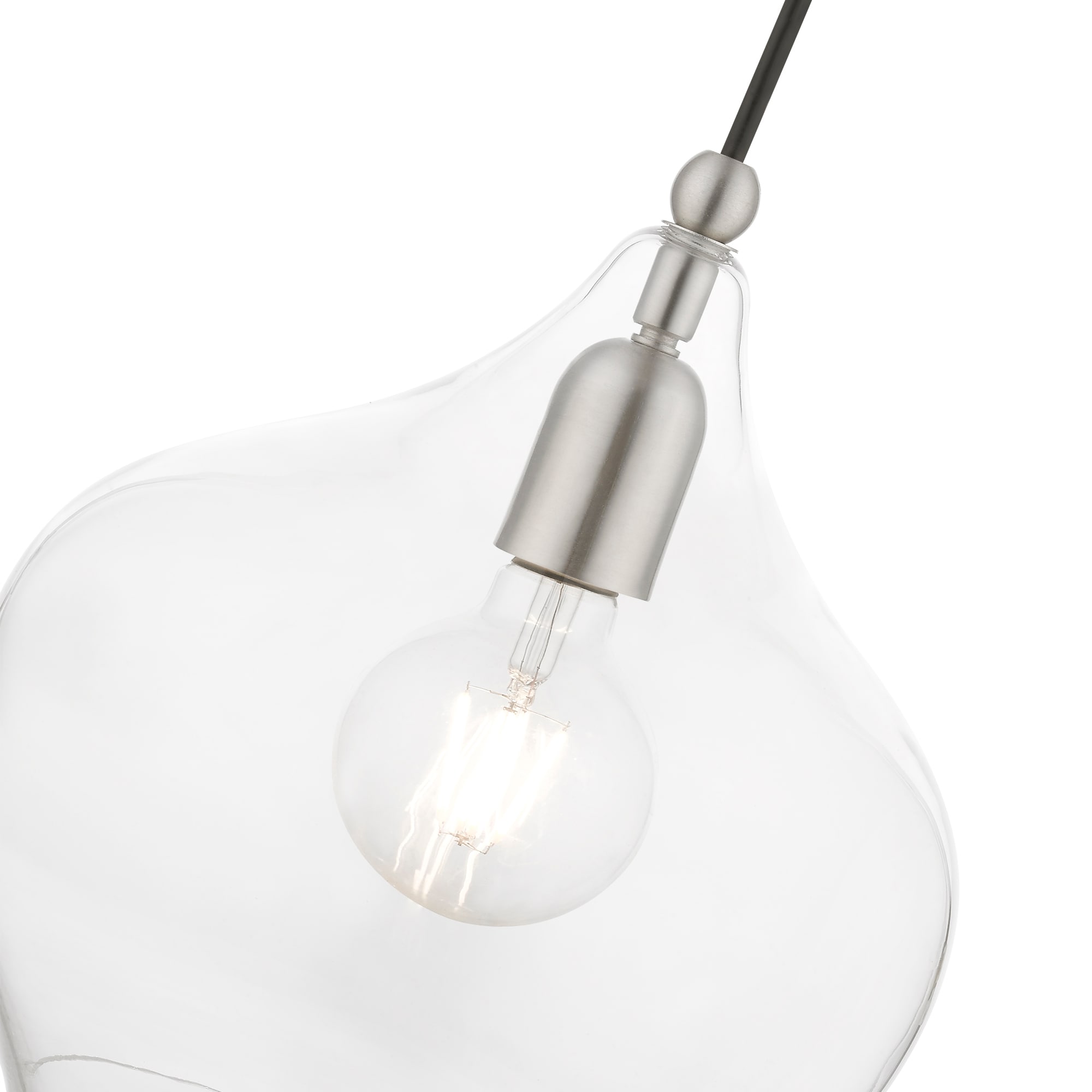 Aldrich Brushed Nickel Clear Glass Indoor/Outdoor Pendant Light