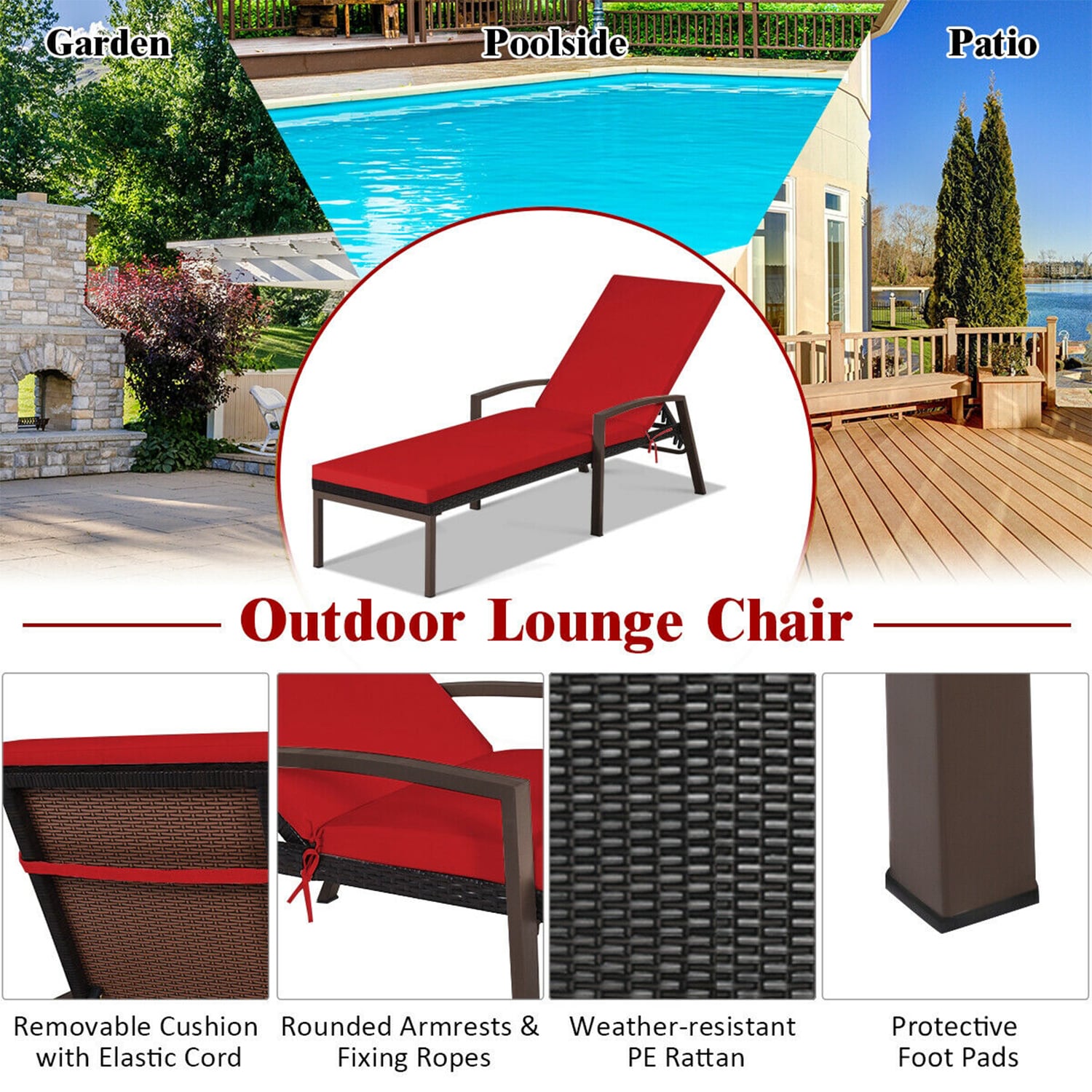 Forclover HYFE-70261RE Patio-Chairs - View #2