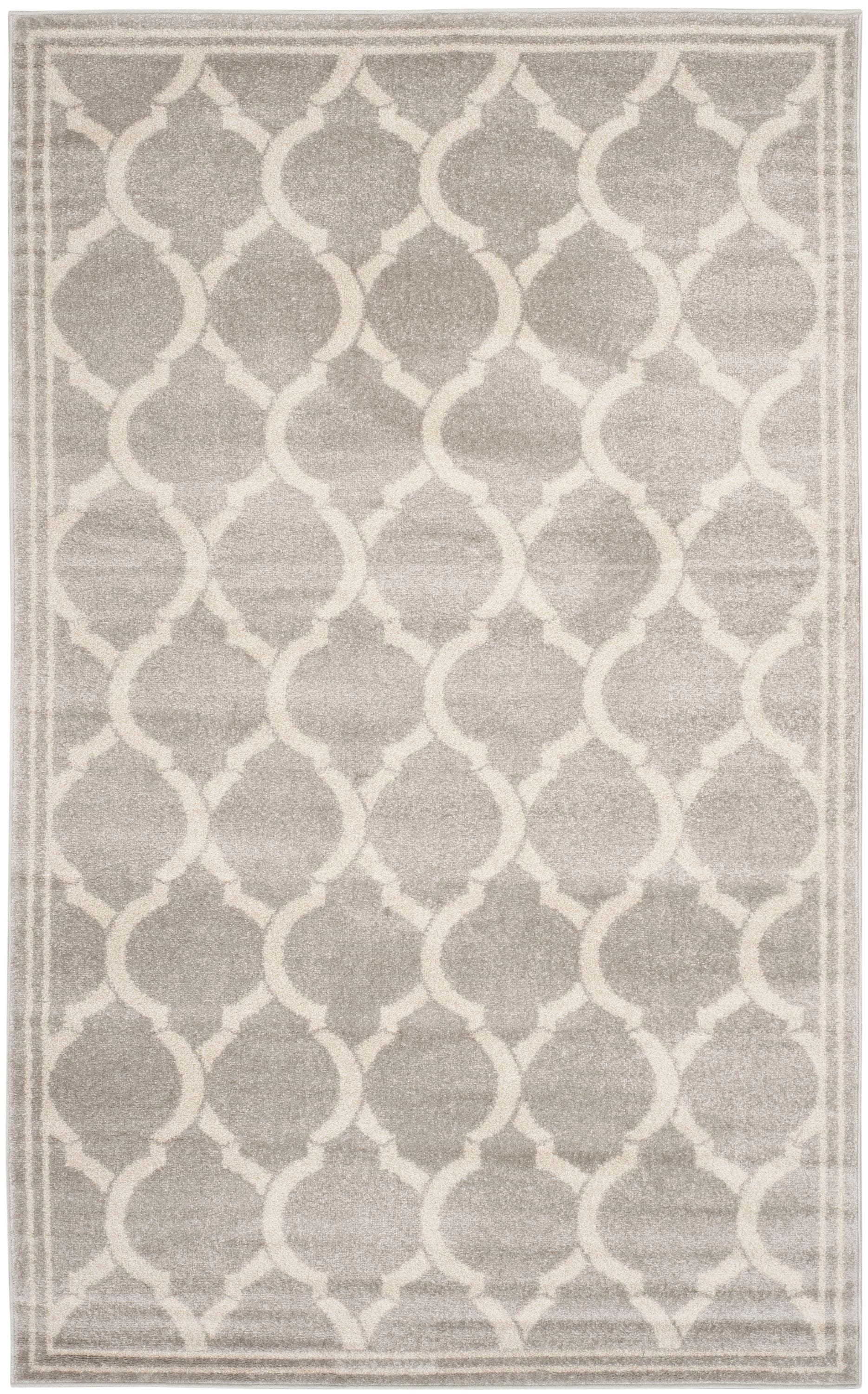 Safavieh AMT415B-5 Amherst Tilles 5 x 8 (ft) Loomed Synthetic Light Gray/Ivory Rectangular Indoor/Outdoor Trellis Farmhouse/Cottage Area rug