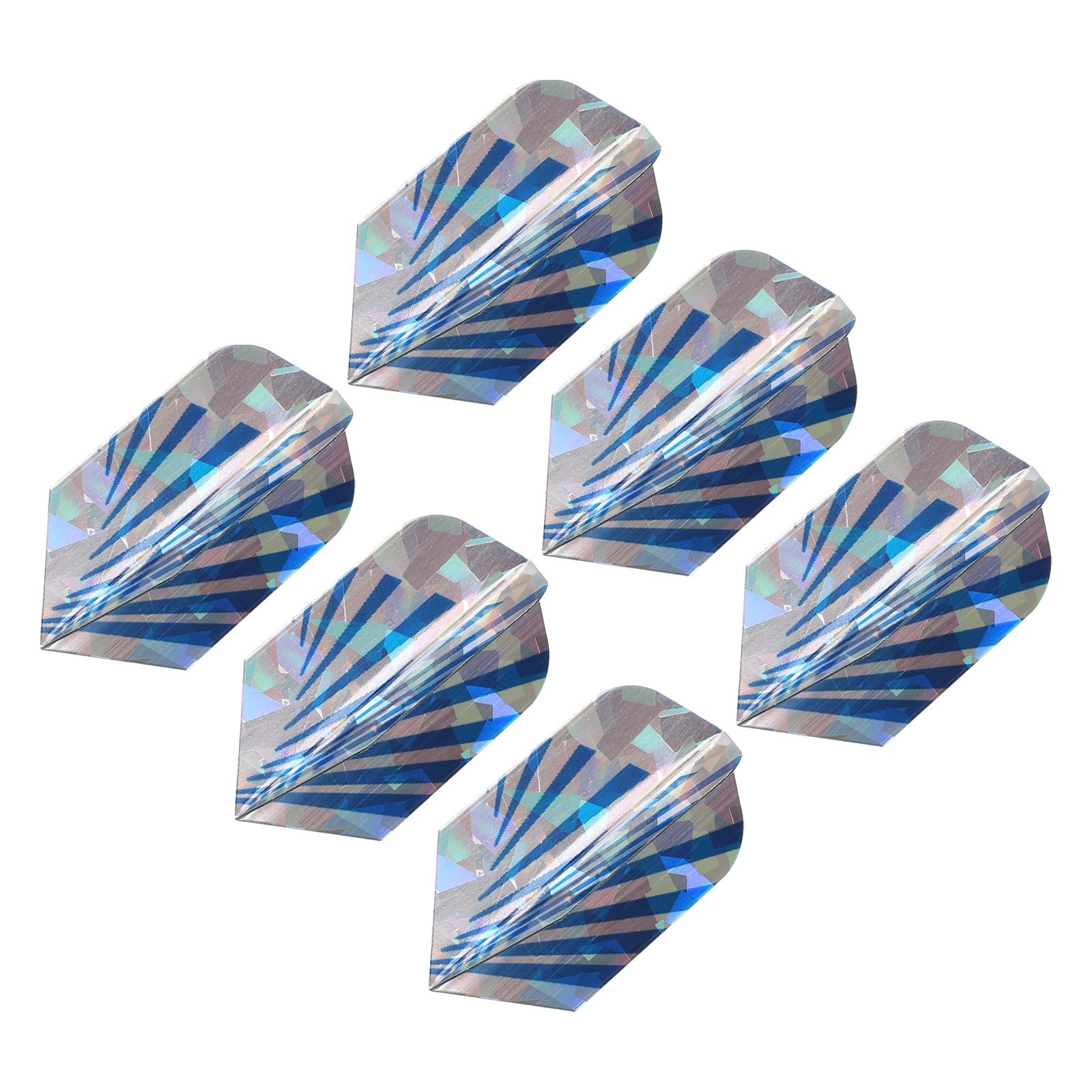 PATIKIL Slim Dart Flights 6pcs PET Unique Design Dart Accessories for Steel Tip Dart and Soft Tip Darts Blue Silver Tone