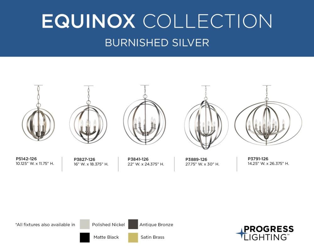 Progress Lighting Equinox 6-Light Burnished Silver Transitional