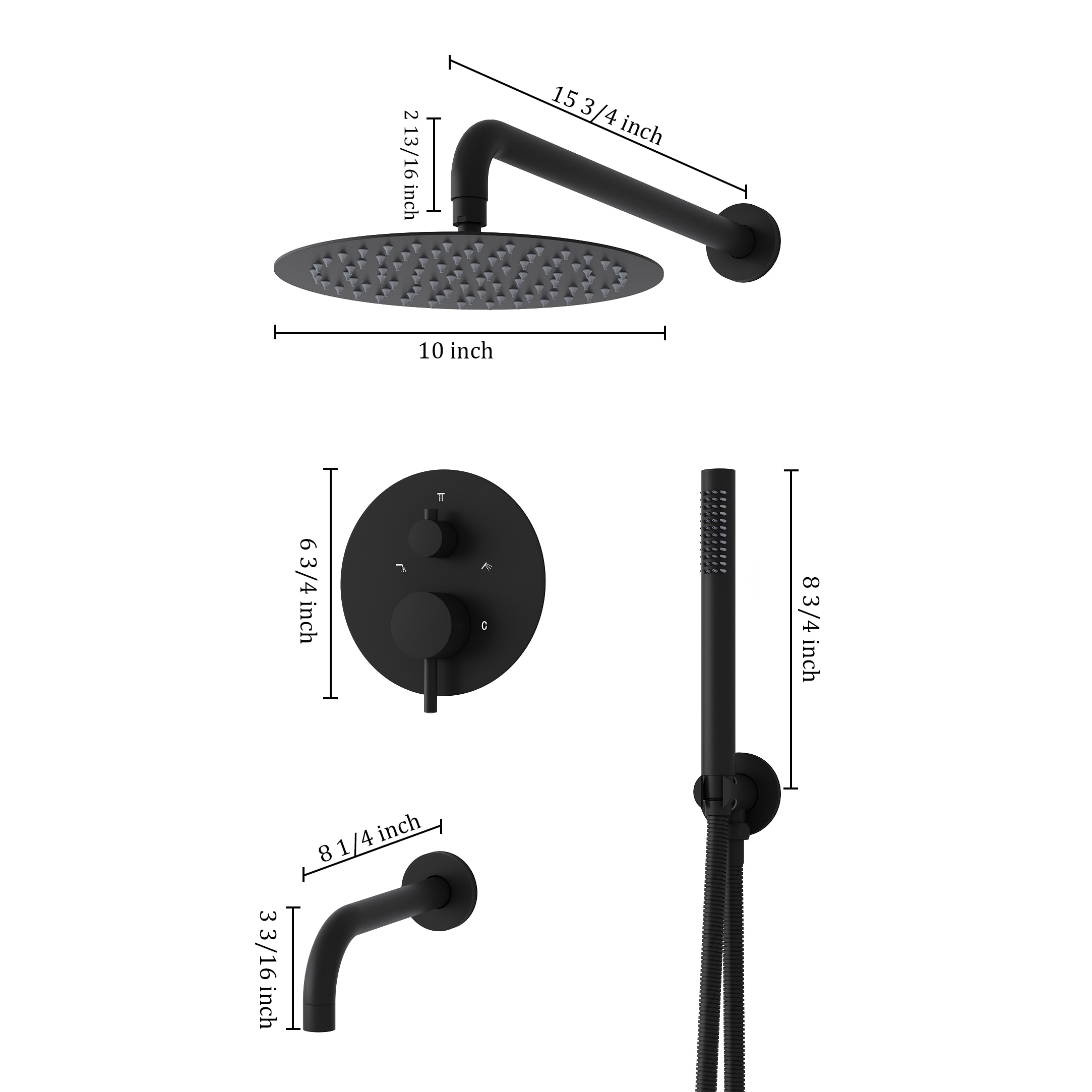 WELLFOR QJ-C-117933NG Showerhead-Bar-Panels - View #9