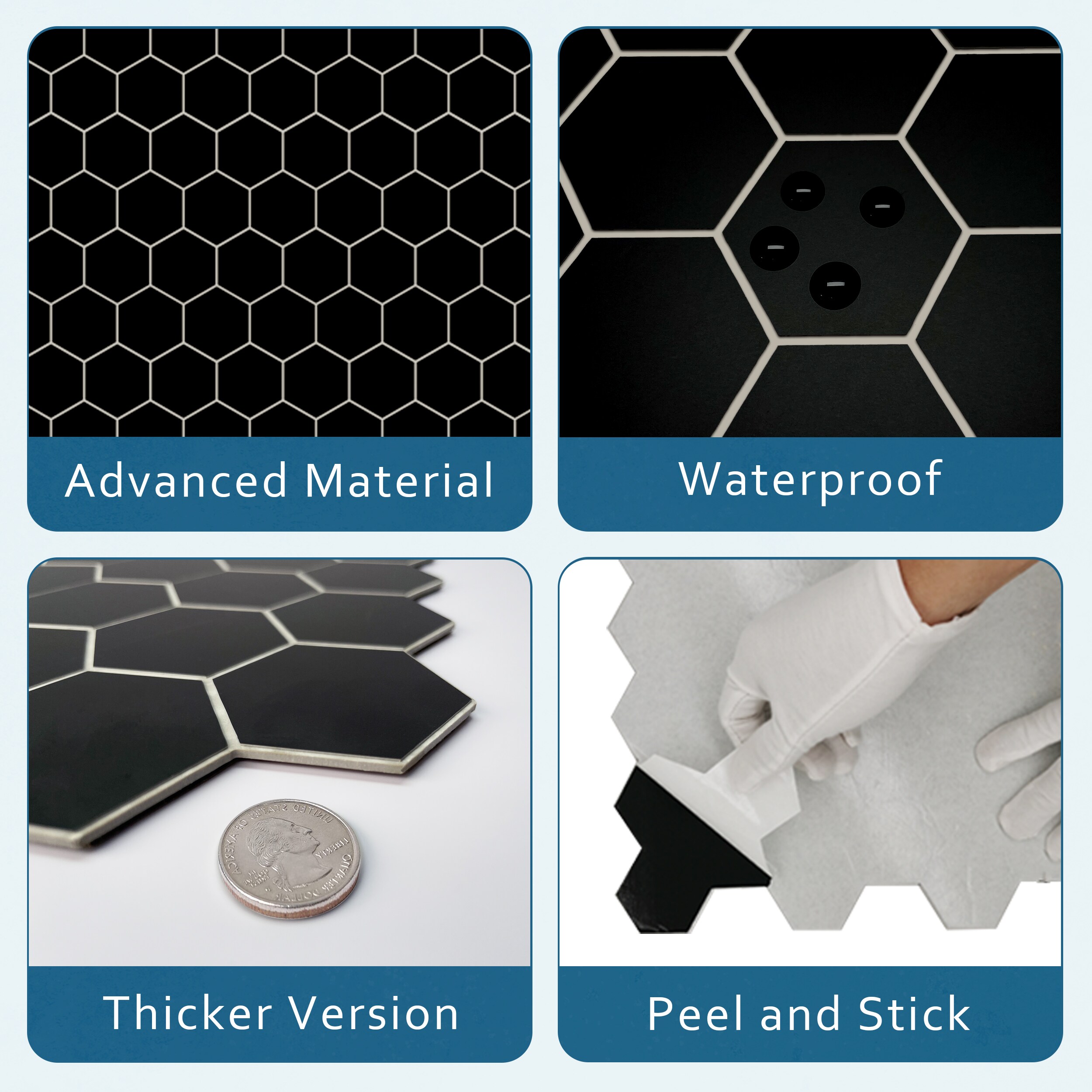 SUNWINGS HEX48-BLK-10 Ceramic-Tile - View #8