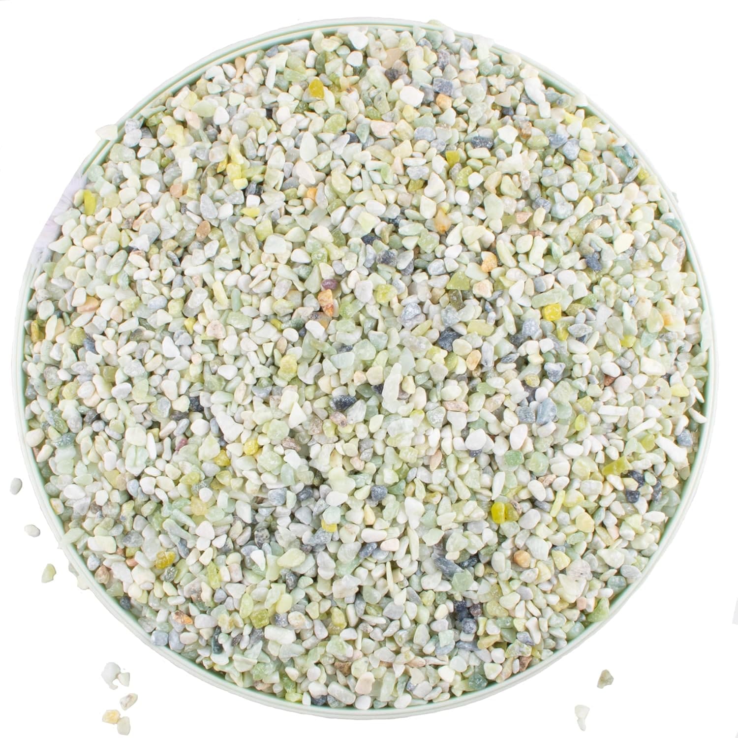 MaseiKar 9lb Jade Bean Pebbles - 0.25 Inch Cactus Bonsai DIY Rocks - Natural Succulent Rock and River Rocks Decorative for Aquariums Vases Terrarium Outdoor Gardening Top Dressing for Potted Plants