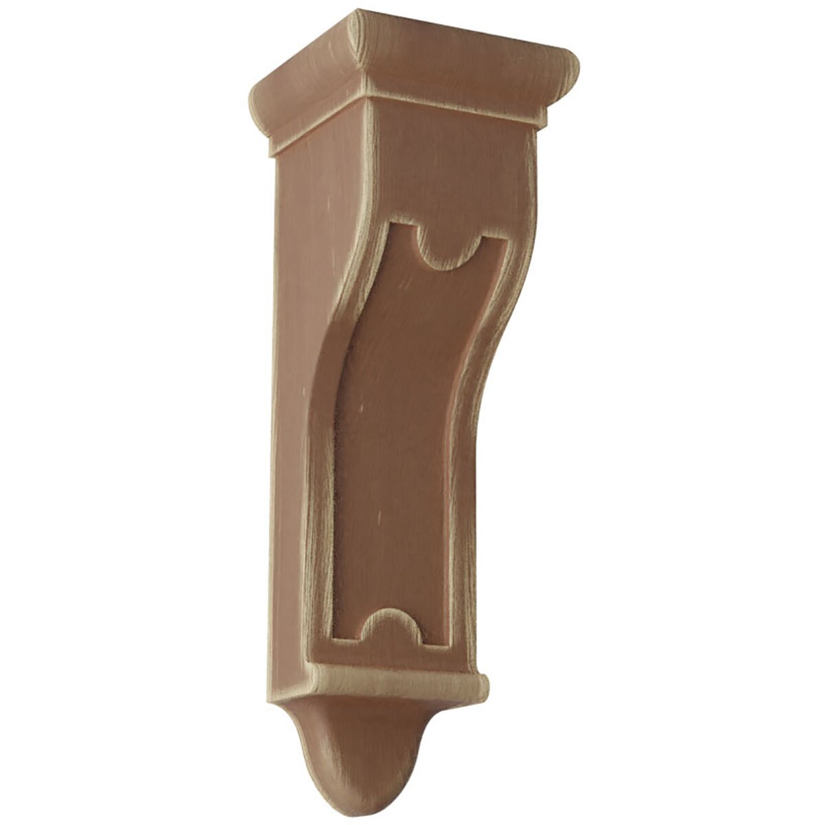 Ekena Millwork CORWD04X04X12ARBR 4-in x 4-in x 12-in Vintage Decor Finished Rubberwood Wood Paintable/Stainable Corbel