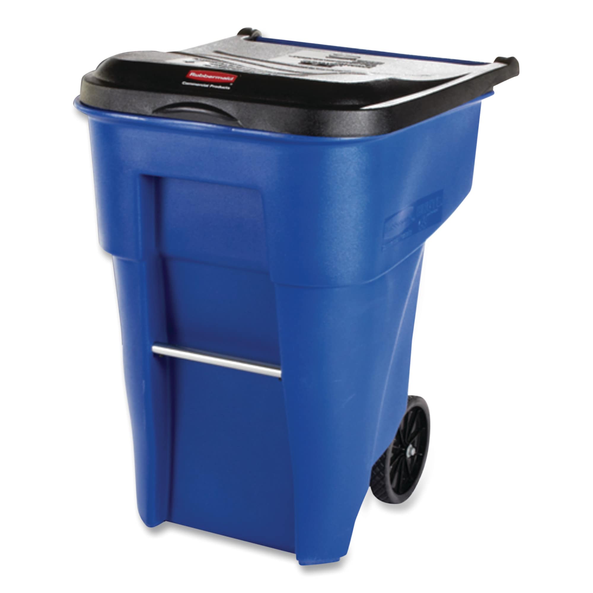 Toter 32-Gallons Blue Plastic Wheeled Kitchen Trash Can with Lid Outdoor in  the Trash Cans department at