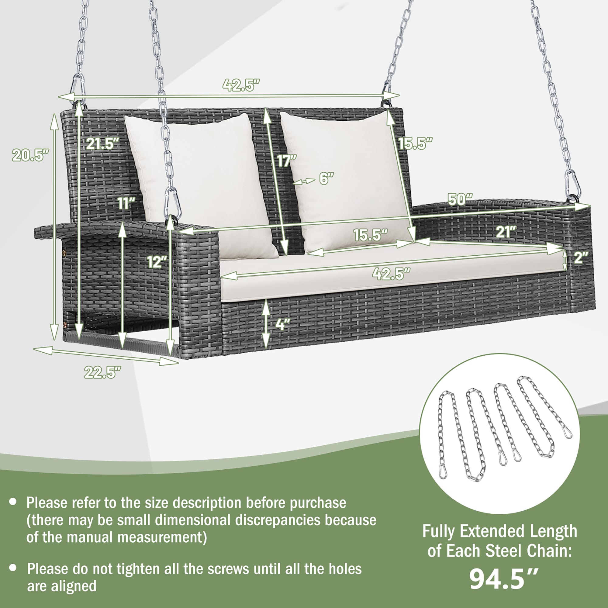 Costway HW69619WH Patio-Chairs - View #9