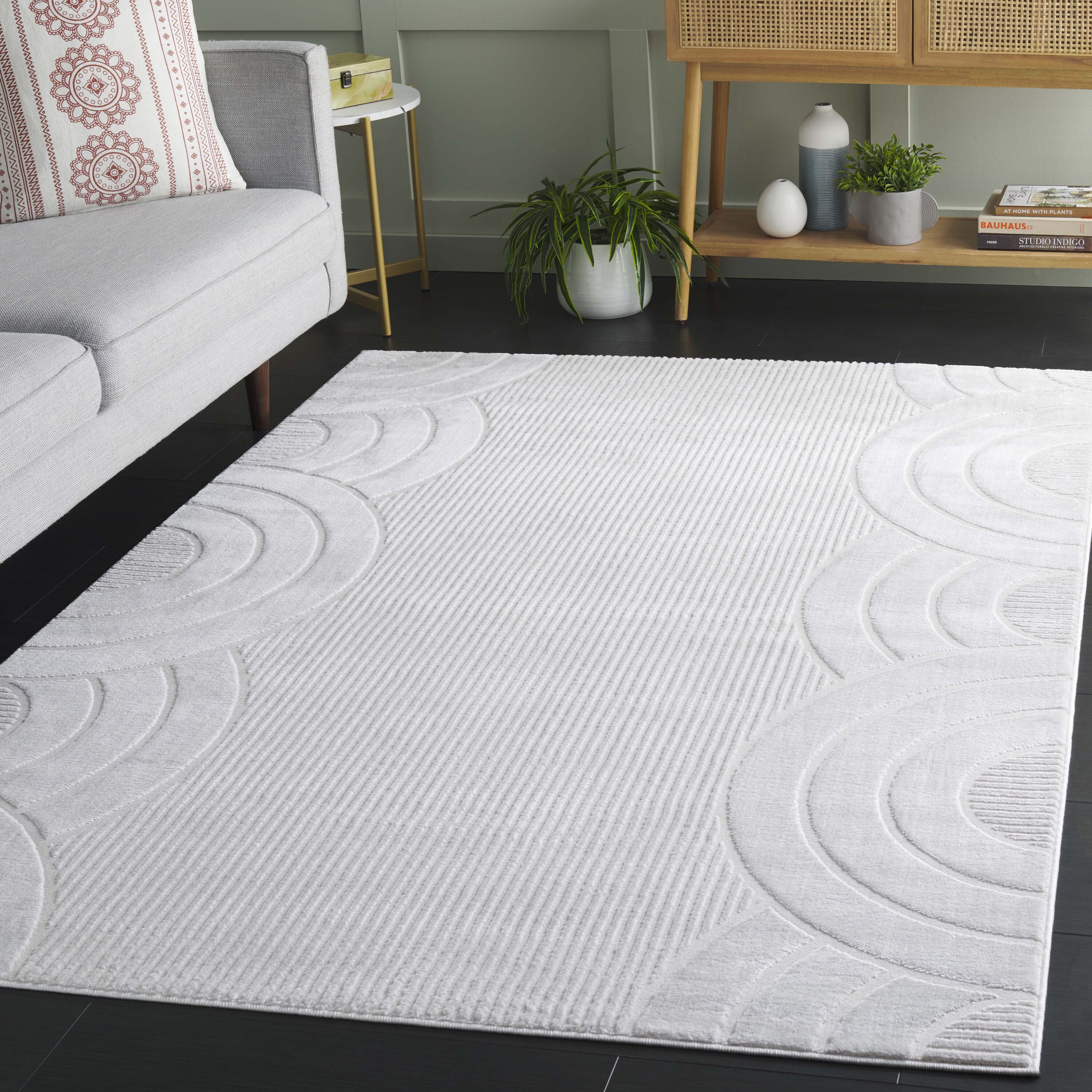  Saylor 112 Ivory Contemporary 5ft-5in x 7ft-7in Rectangle Rug
